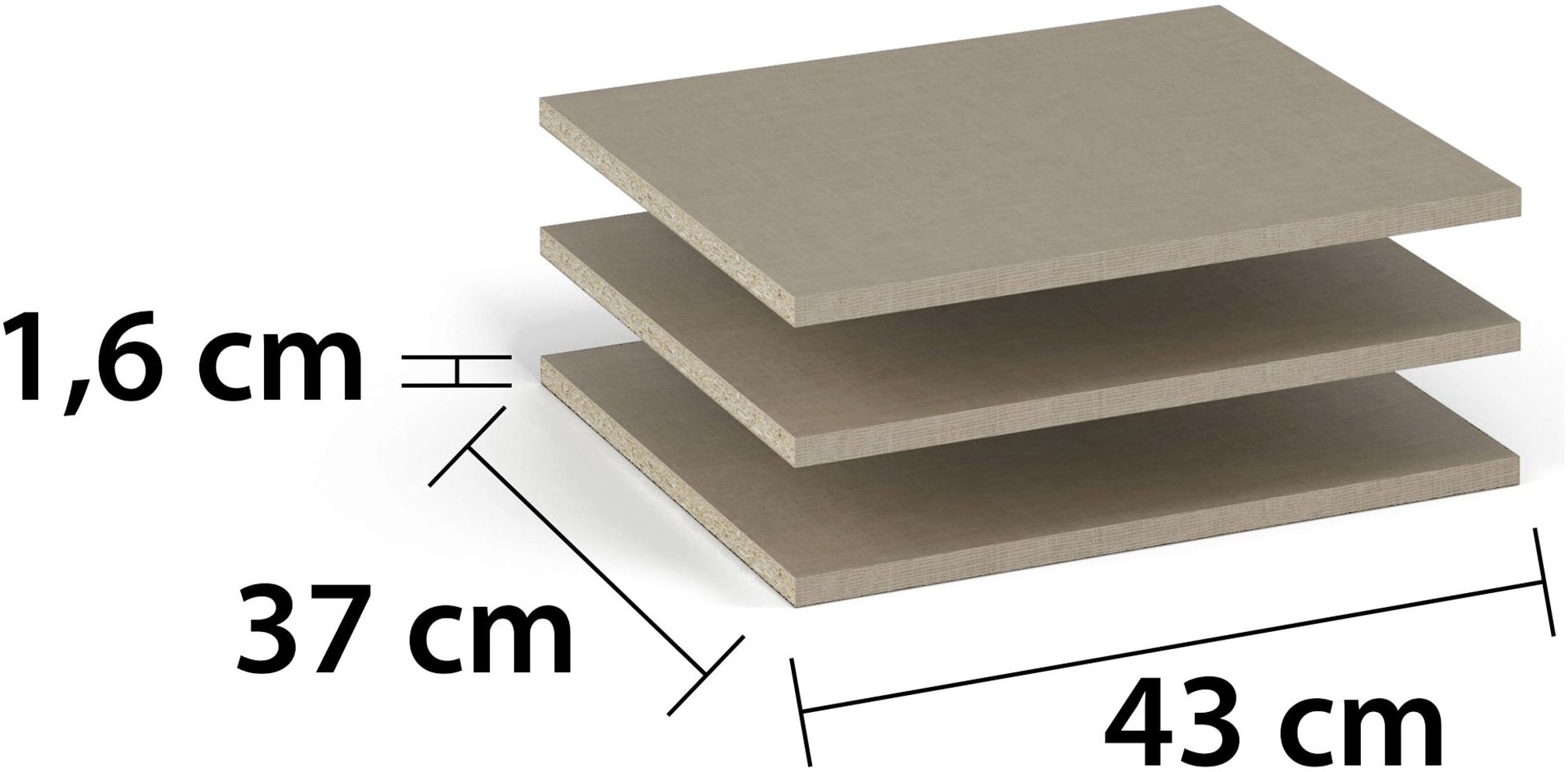 rauch Einlegeboden "Zubehör für Schränke der Serie MINOSA Schranktiefe 41 cm" 2er-Set Breite 43 cm, Tiefe 37 cm