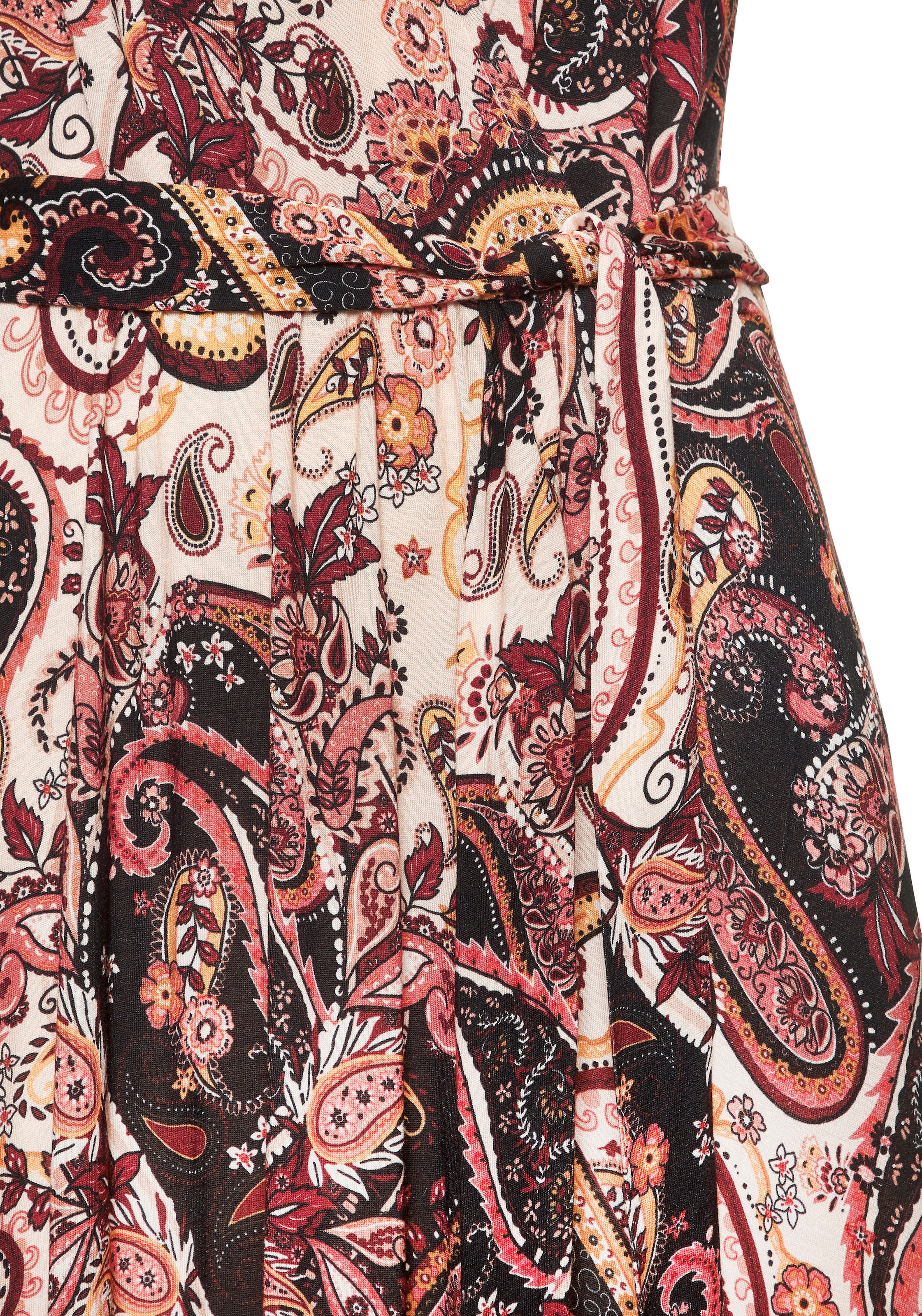 Vivance Maxikleid, (mit Bindegürtel), mit Alloverdruck, Sommerkleid mit Taschen, Strandkleid