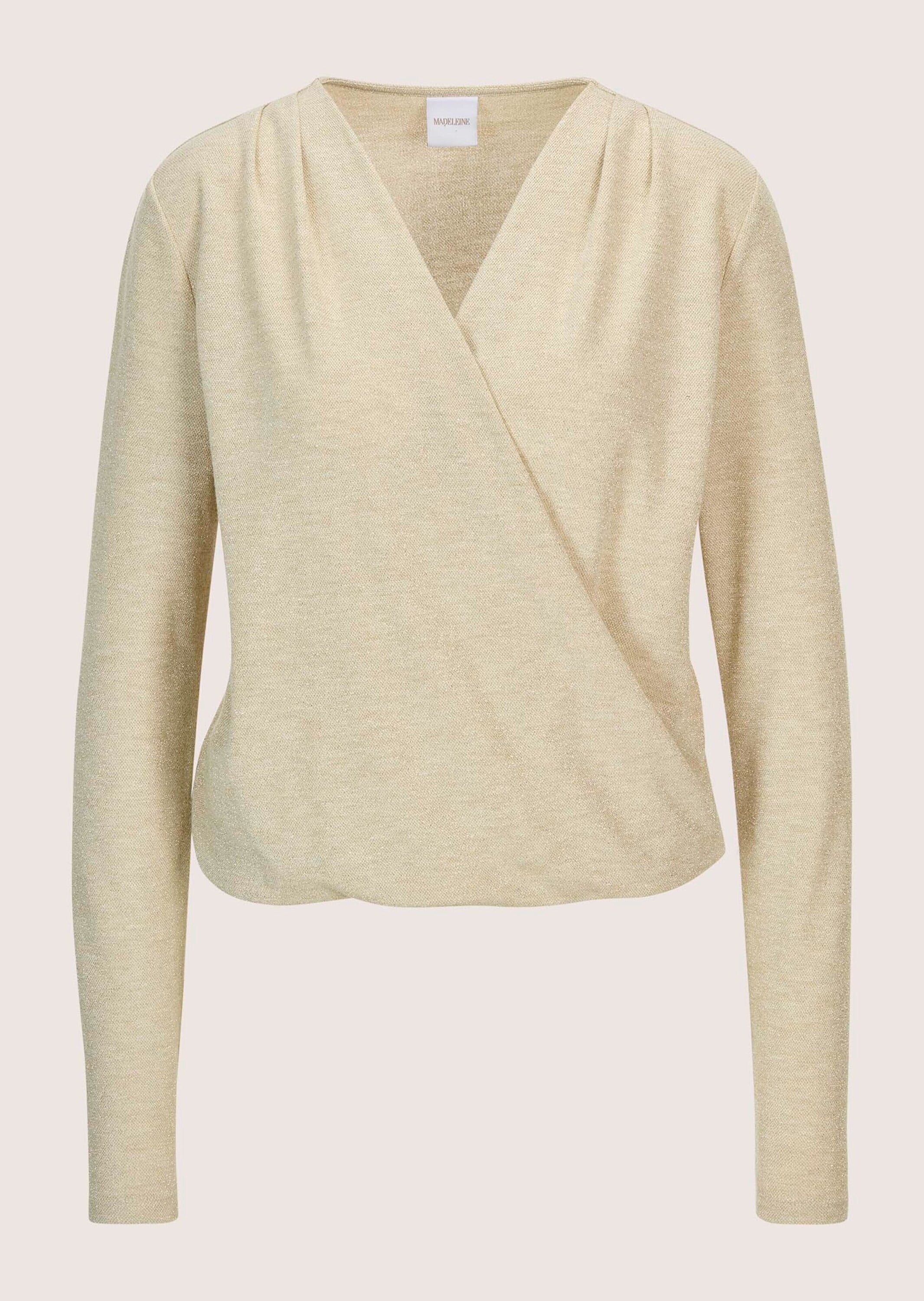 MADELEINE Langarmshirt "Blusenshirt Glamouröses Oberteil mit Wickel-Design" günstig online kaufen