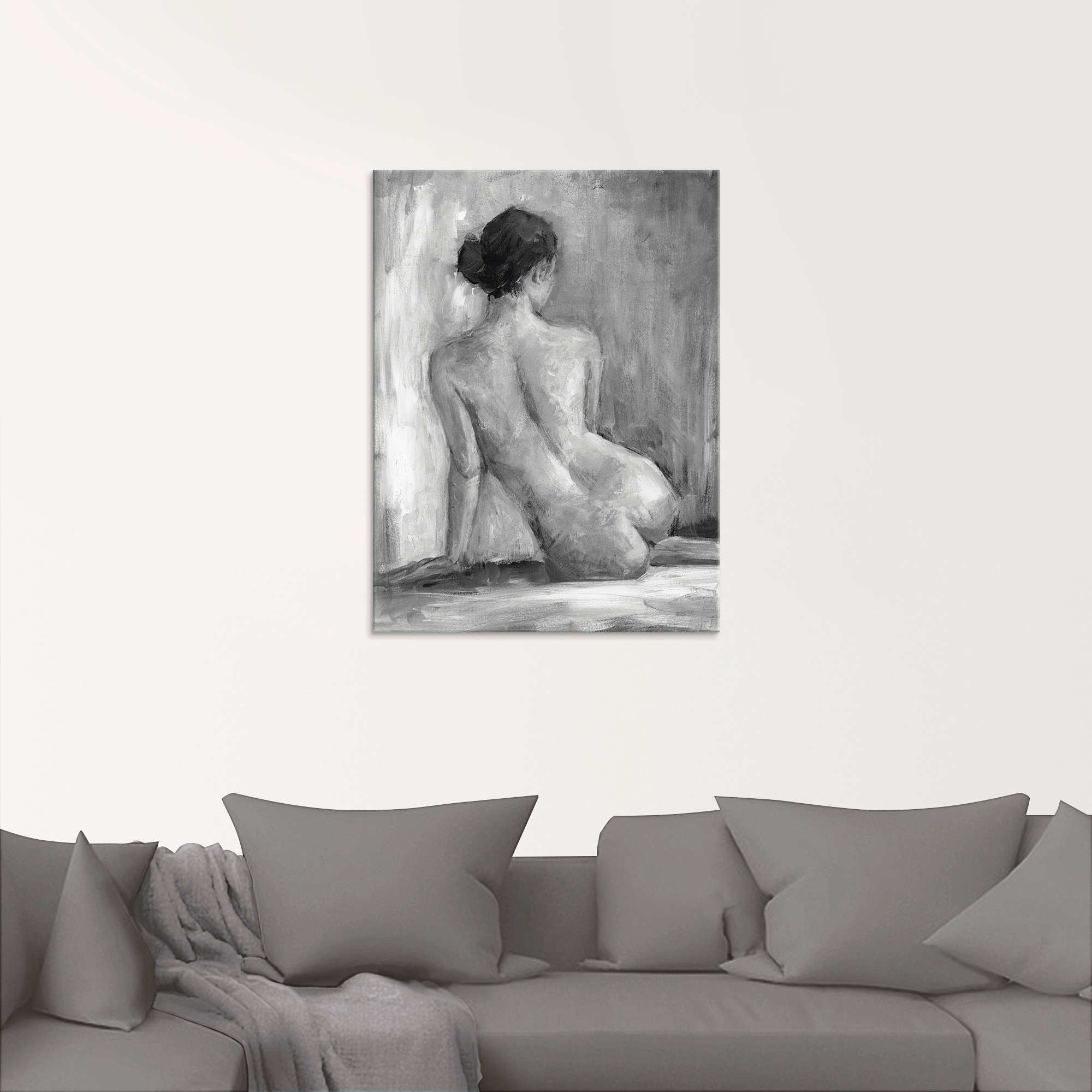 Artland Glasbild »Figur in schwarz & weiß I«, Frau, (1 St.), in verschiedenen Größen