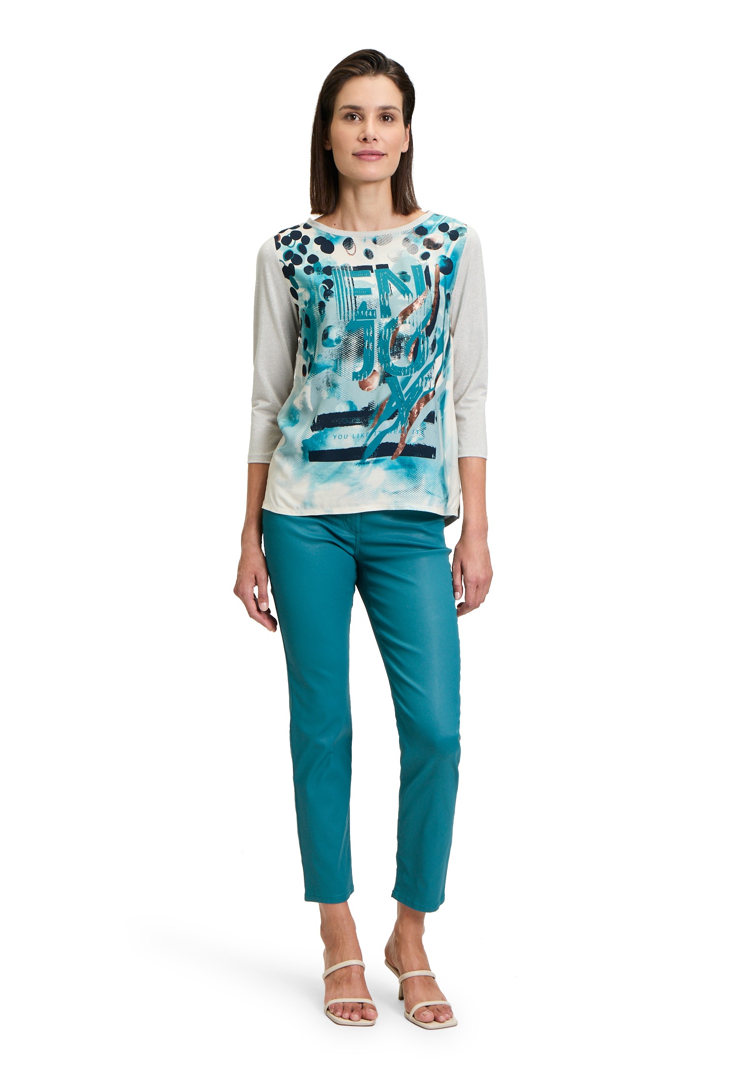 Betty Barclay 3/4-Arm-Shirt »Betty Barclay Damen Blusenshirt mit Aufdruck«, (1 tlg.), Glitzersteine