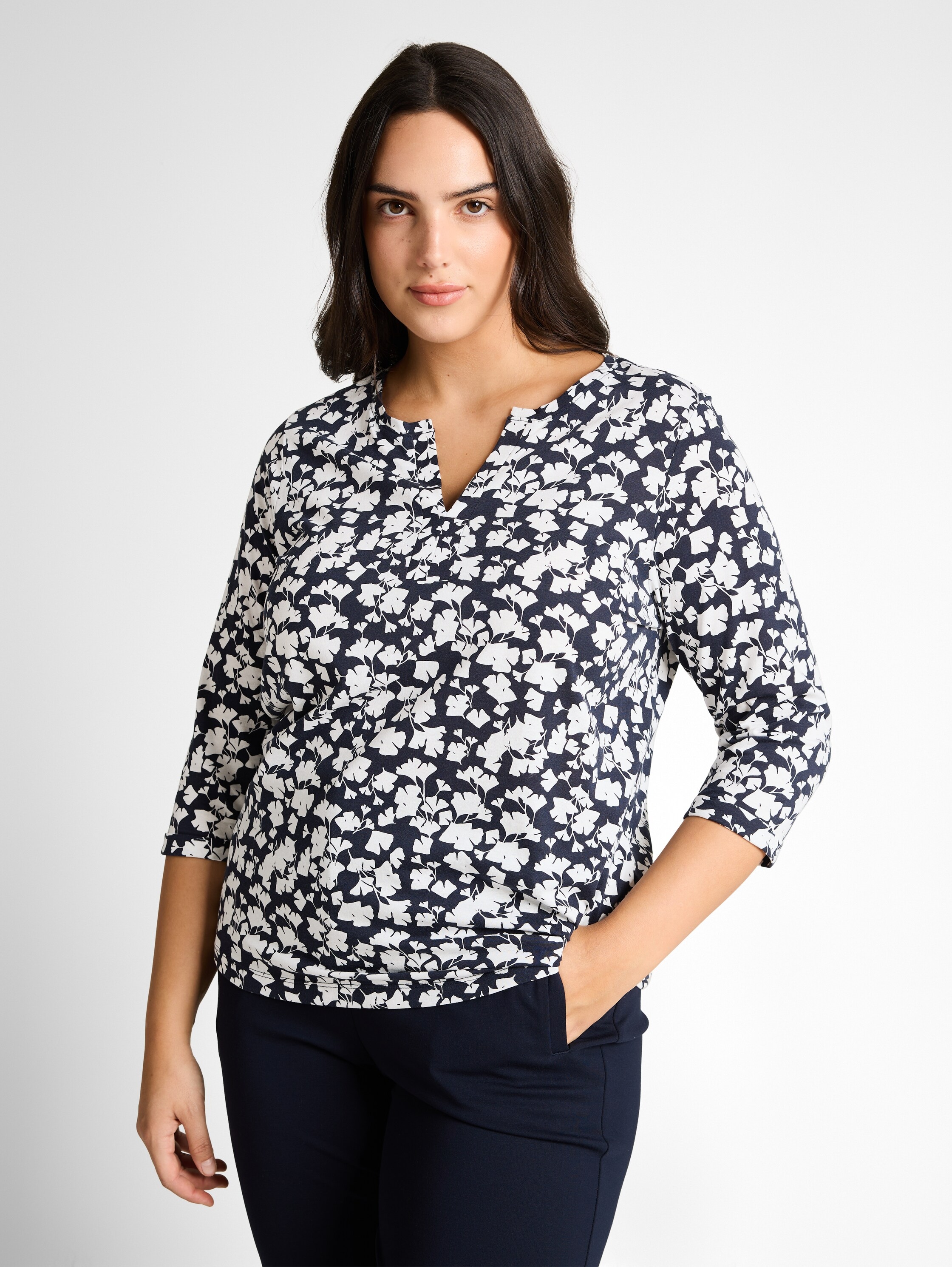 TOM TAILOR PLUS 3/4-Arm-Shirt mit All-Over Print günstig online kaufen