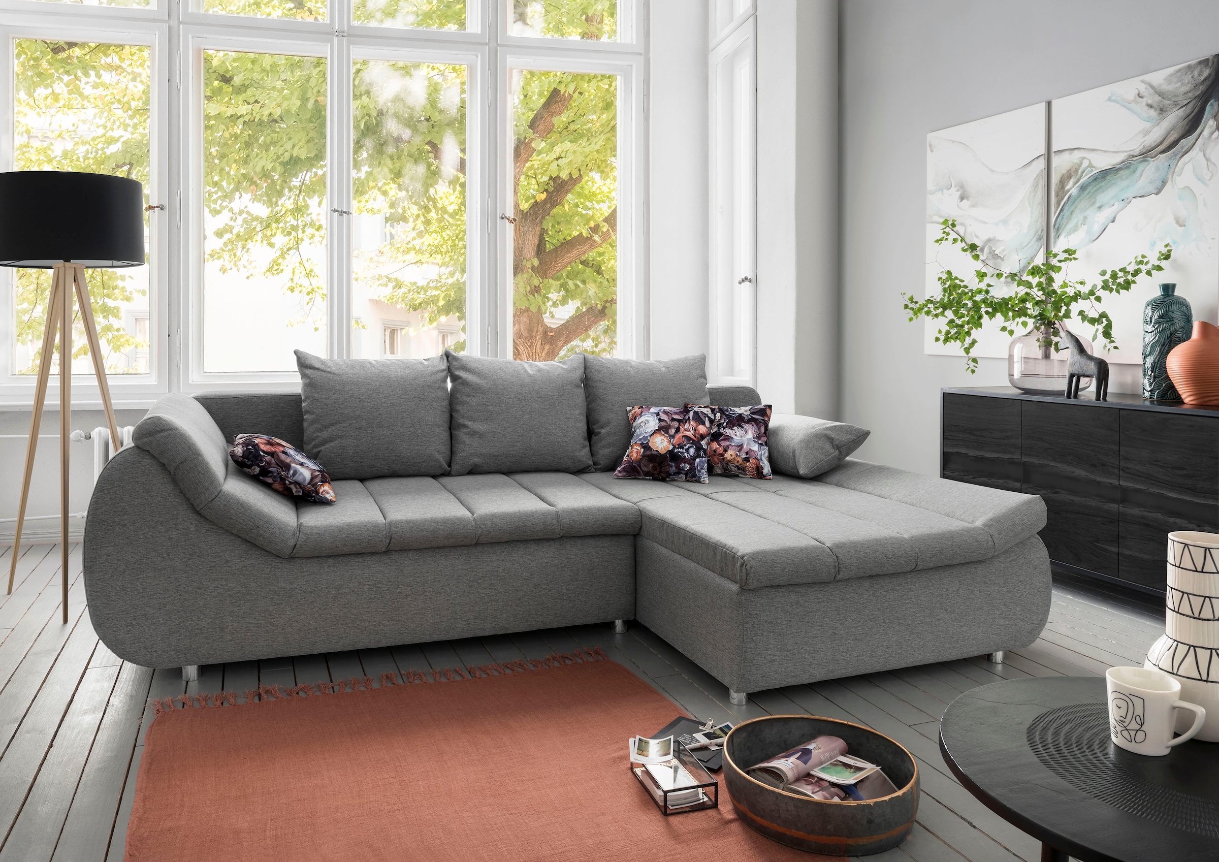 INOSIGN Ecksofa "Imola elegant und modern, aktuelle Steppung im Sitz, beque günstig online kaufen
