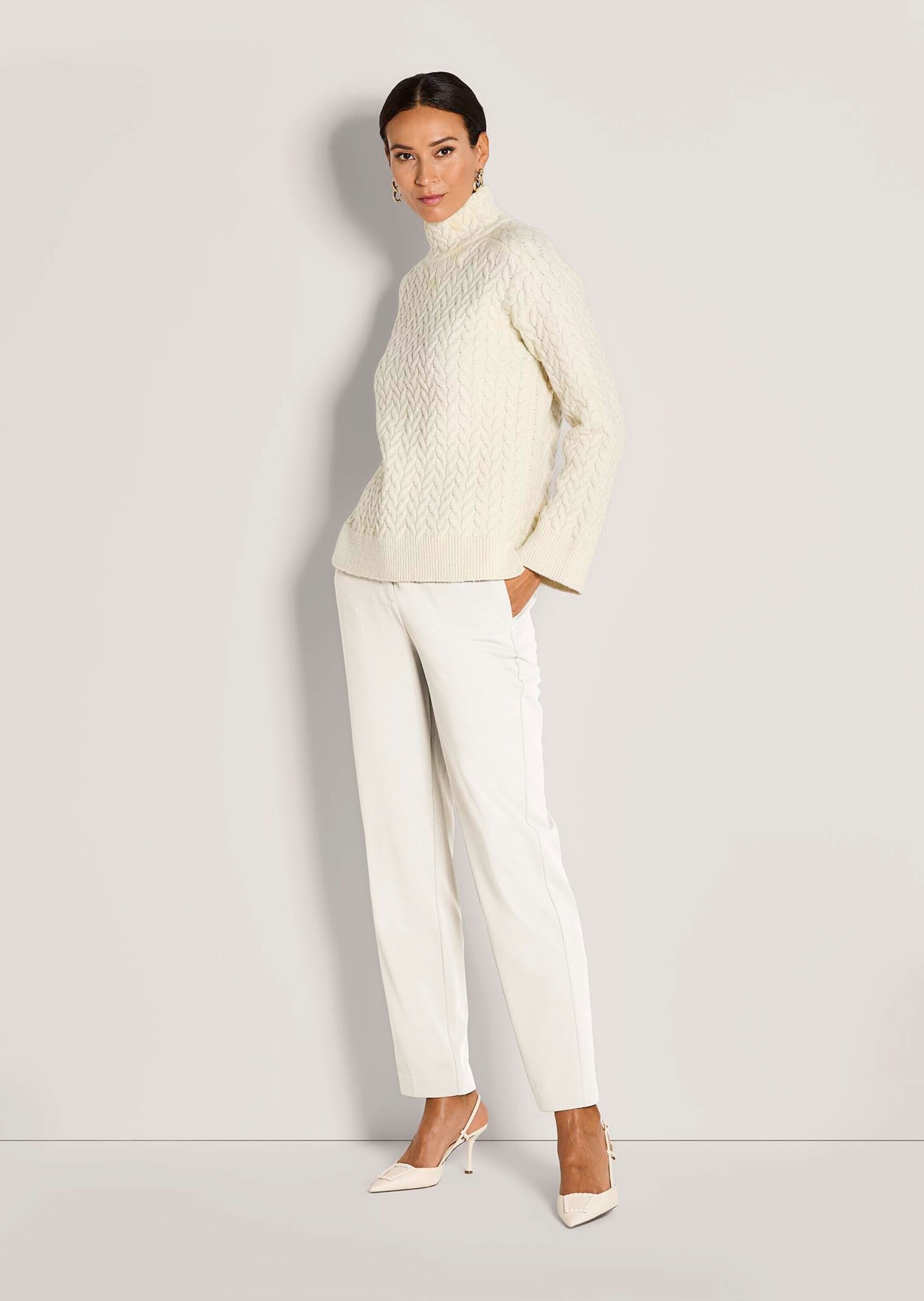 MADELEINE Longpullover "Strickpullover Eleganter Baumwollpullover mit Zopfm günstig online kaufen