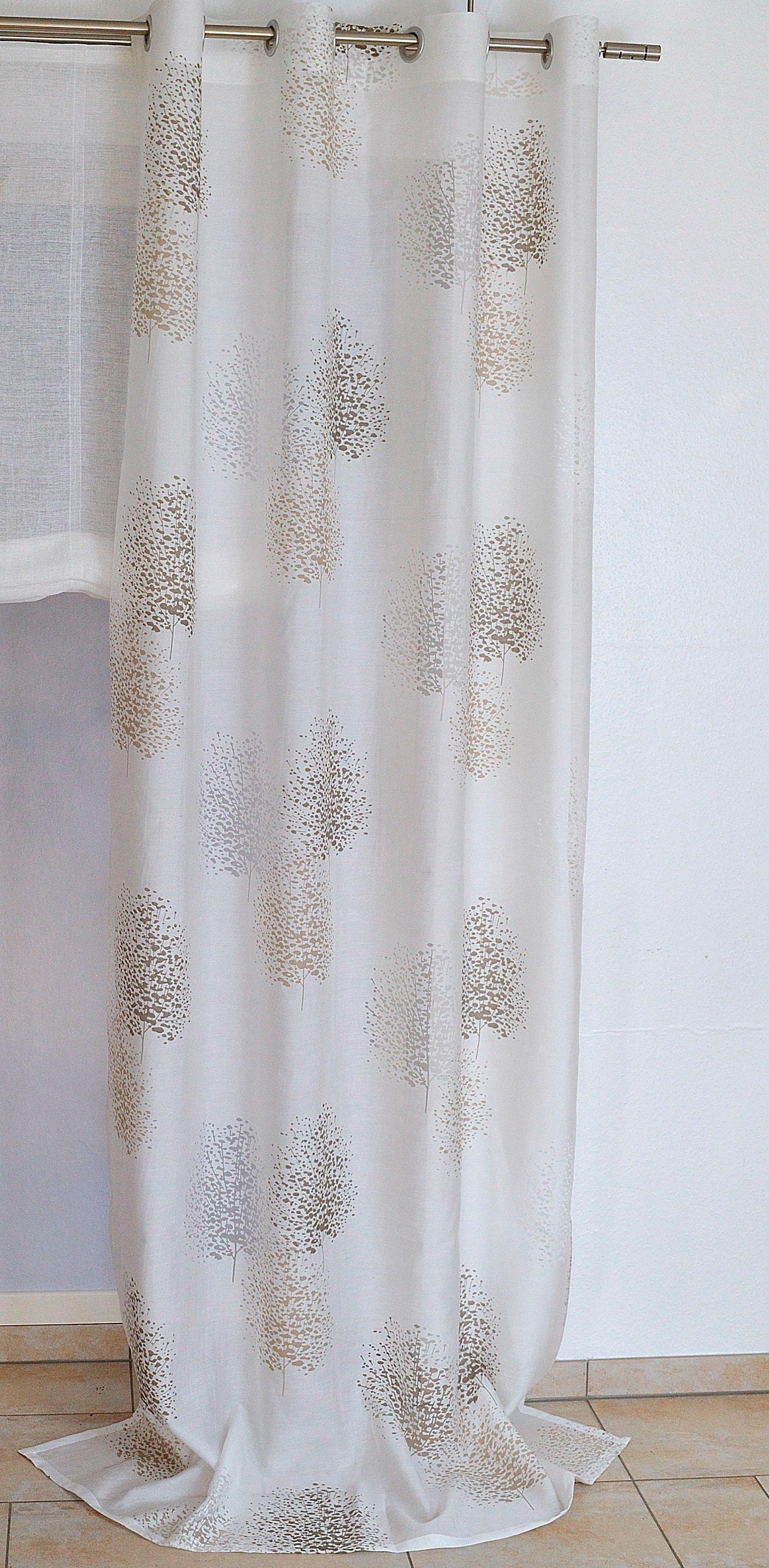 Kutti Vorhang »Belinda«, bedruckt, | bestellen BAUR Viskose-Polyester Gardine, Ausbrenner, (1 St.), halbtransparent