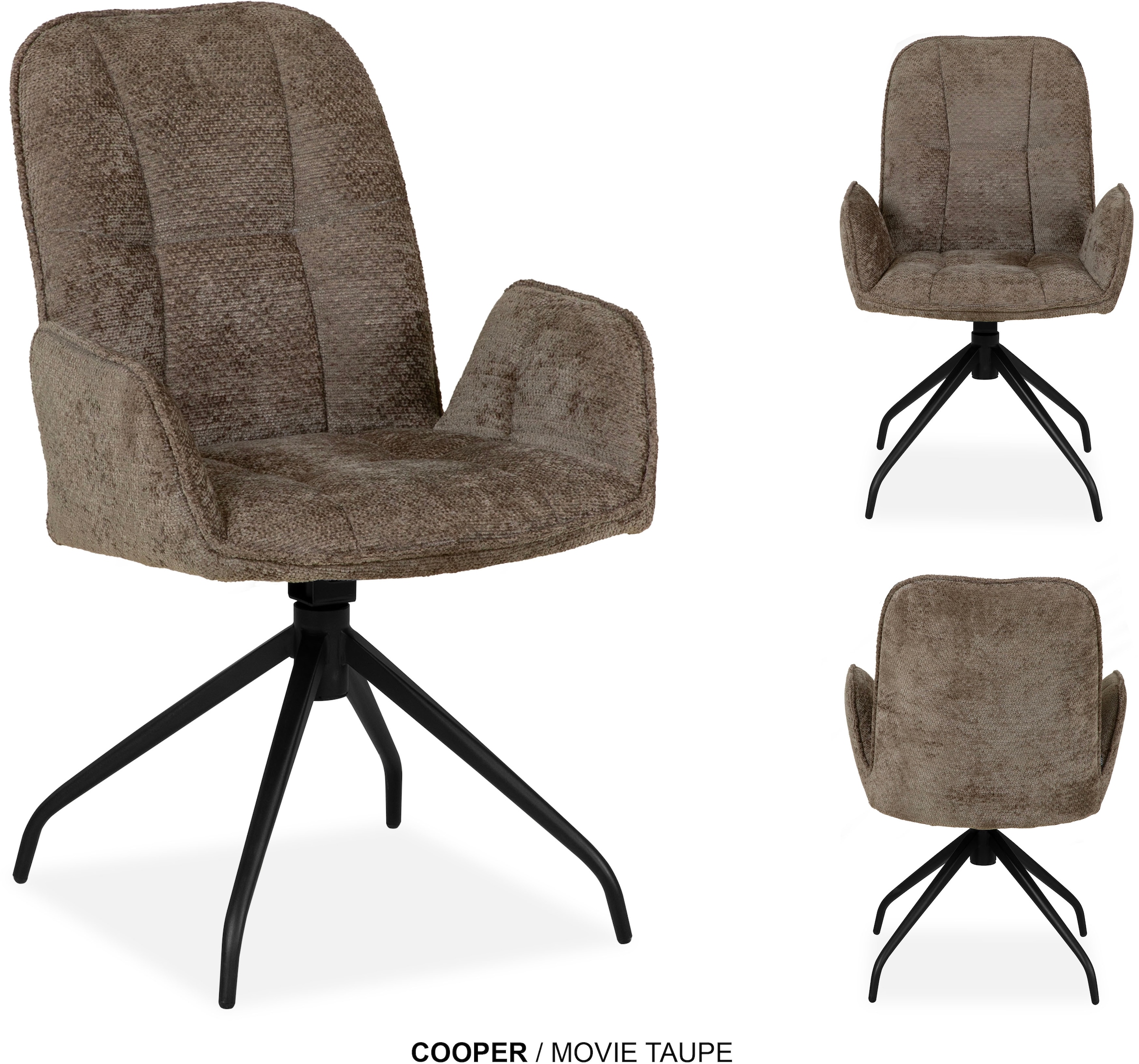 OMG Design Esszimmerstuhl »Cooper« (Set) 2 Stk.Drehstuhl mit auto-return, Armlehnenstuhl