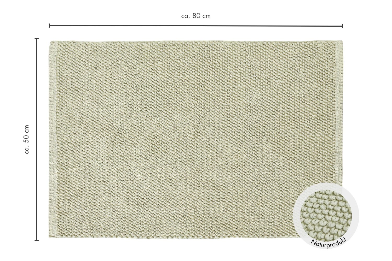 LUXOR living Badematte »Atlanta, 50x80 cm«, fußbodenheizungsgeeignet-beidseitig nutzbar, Badteppich, Duschvorleger, Uni Farben, saugstark