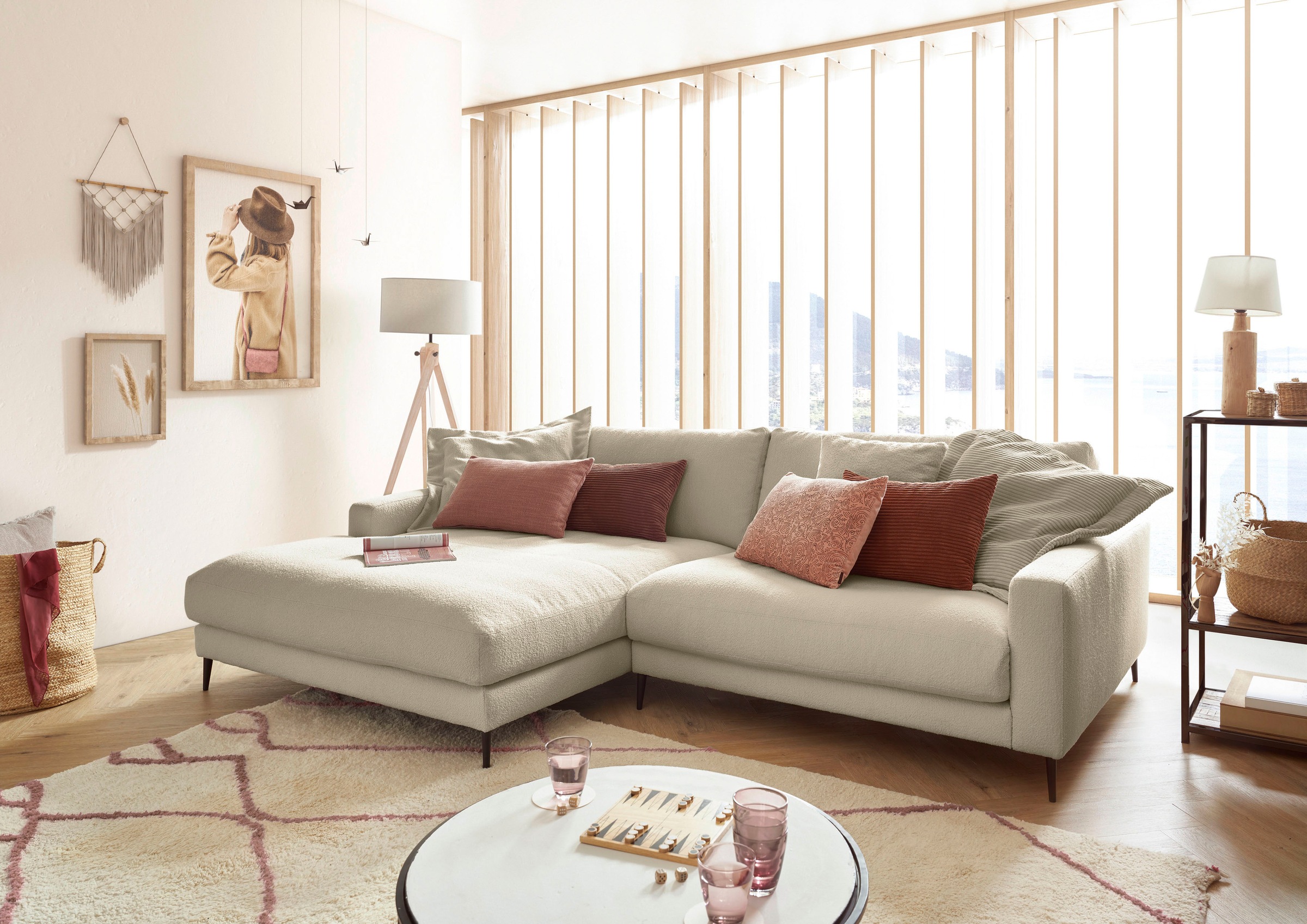 Home affaire Ecksofa "Downtown, B/T/H: 272/190/84 cm L-Form" weicher Sitzko günstig online kaufen