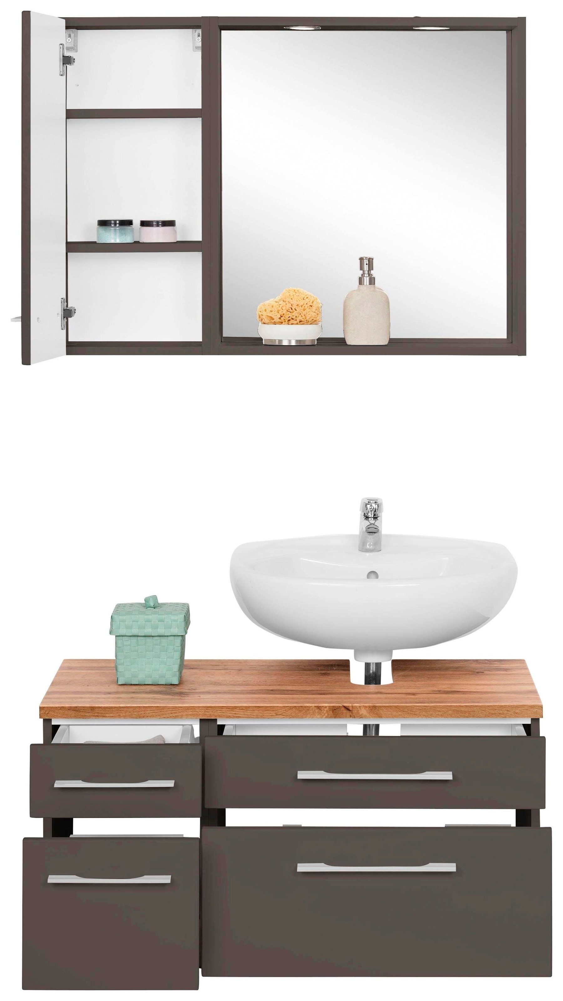 welltime Badmöbel-Set "Davos" 3 Stk. tlg. günstig online kaufen