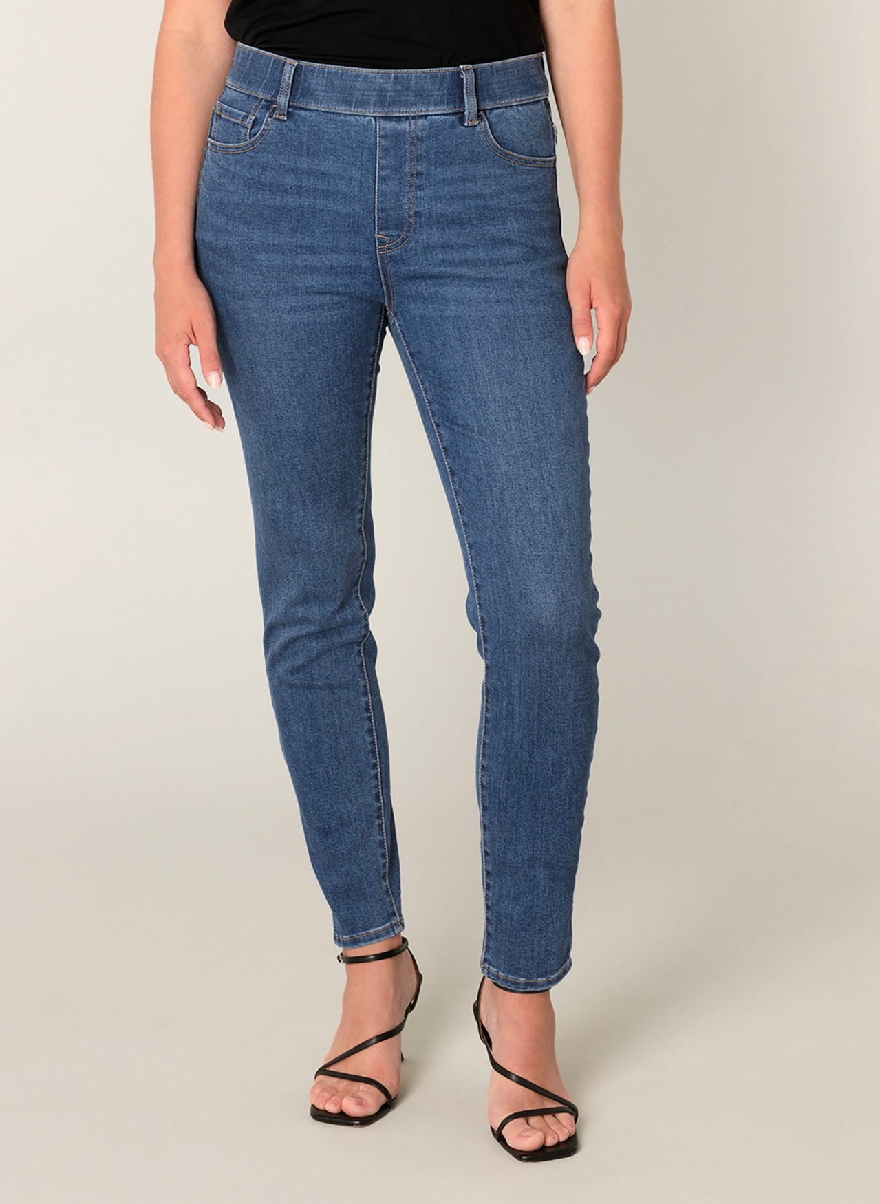 Base Level Jeggings "Anabel" in blauer Waschung und mit Stretch günstig online kaufen