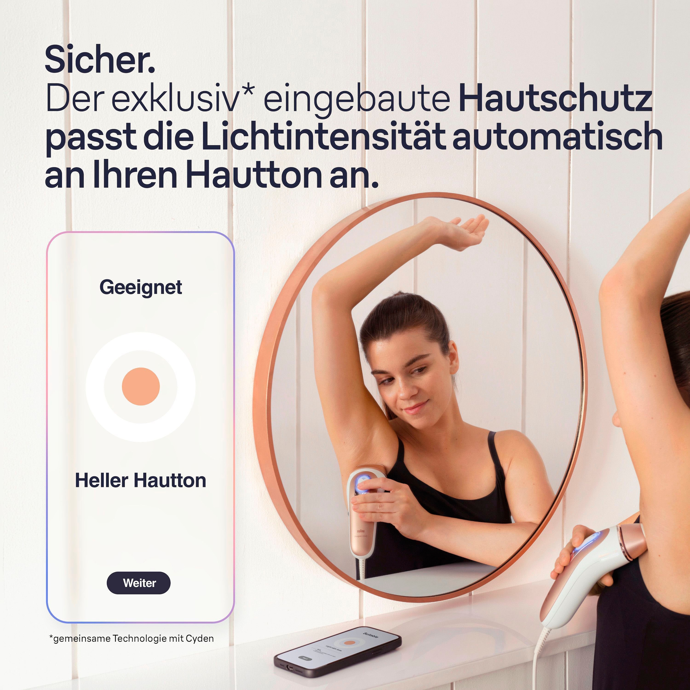 Braun IPL-Haarentferner »Smart Skin i·expert PL7387«, 4 Aufsätze für Gesicht & Körper, Venus Rasierer & Aufbewahrungsbox