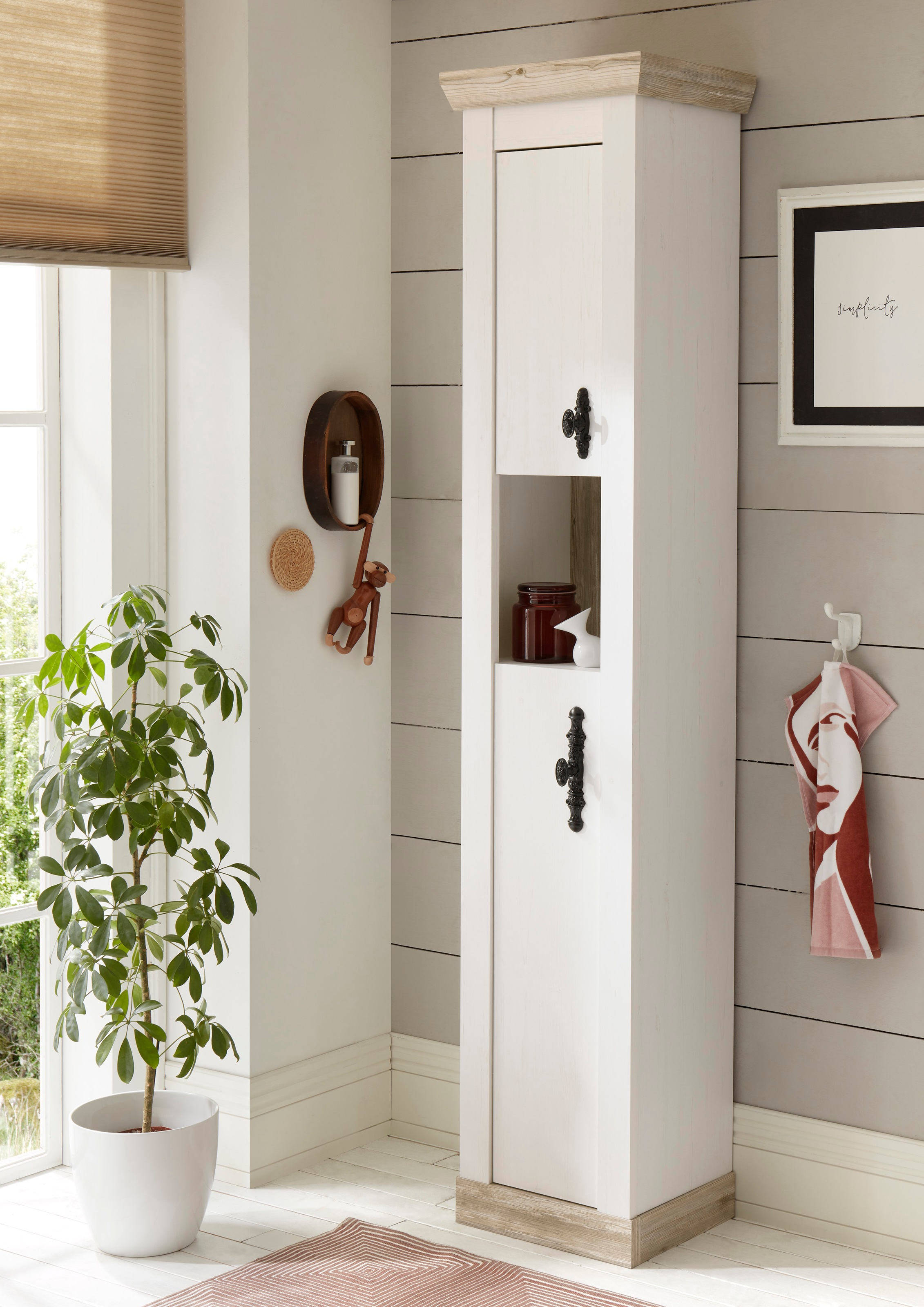Home affaire Hochschrank "Florenz, Badschrank im Landhausstil, Schrank mit günstig online kaufen