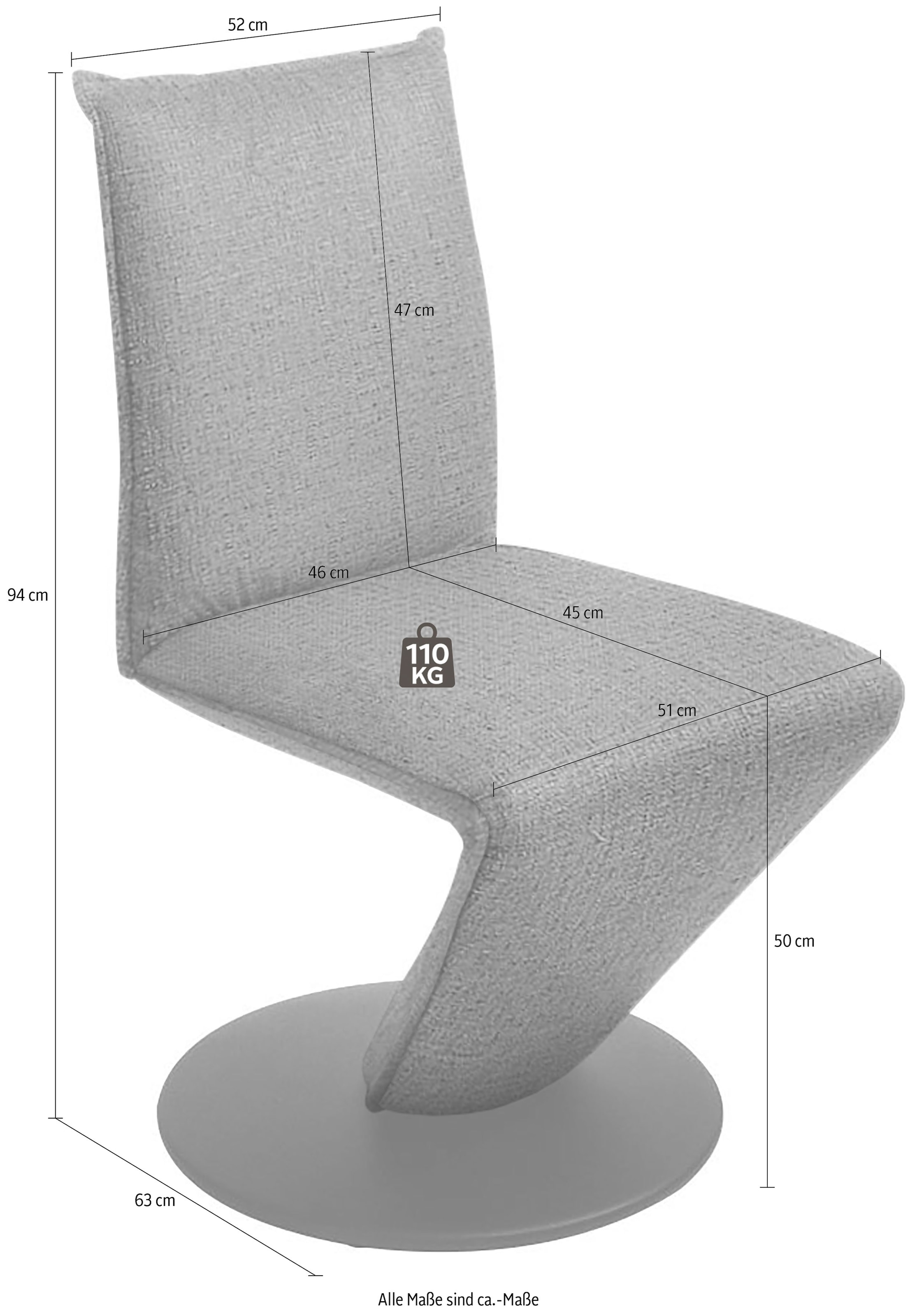 K+W Komfort & Wohnen Drehstuhl »Drive«, Flachgewebe 775, Stuhl mit federnder Sitzschale, Drehteller in Metall schwarz Struktur