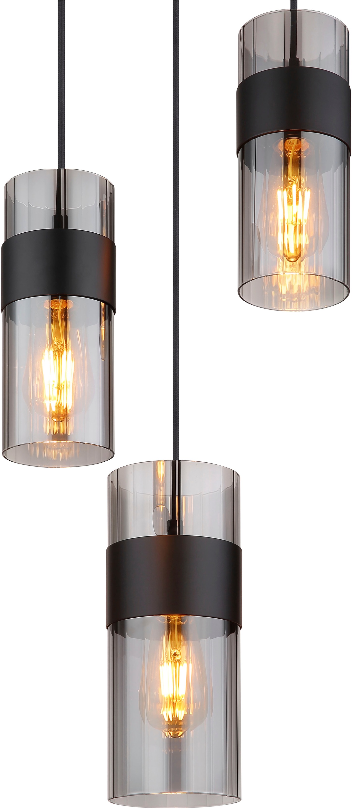 GLOBO LIGHTING Hängeleuchte »SCARFINA« E27 1 Stk. Hängeleuchte für Esszimmer & Küche Rauchglas