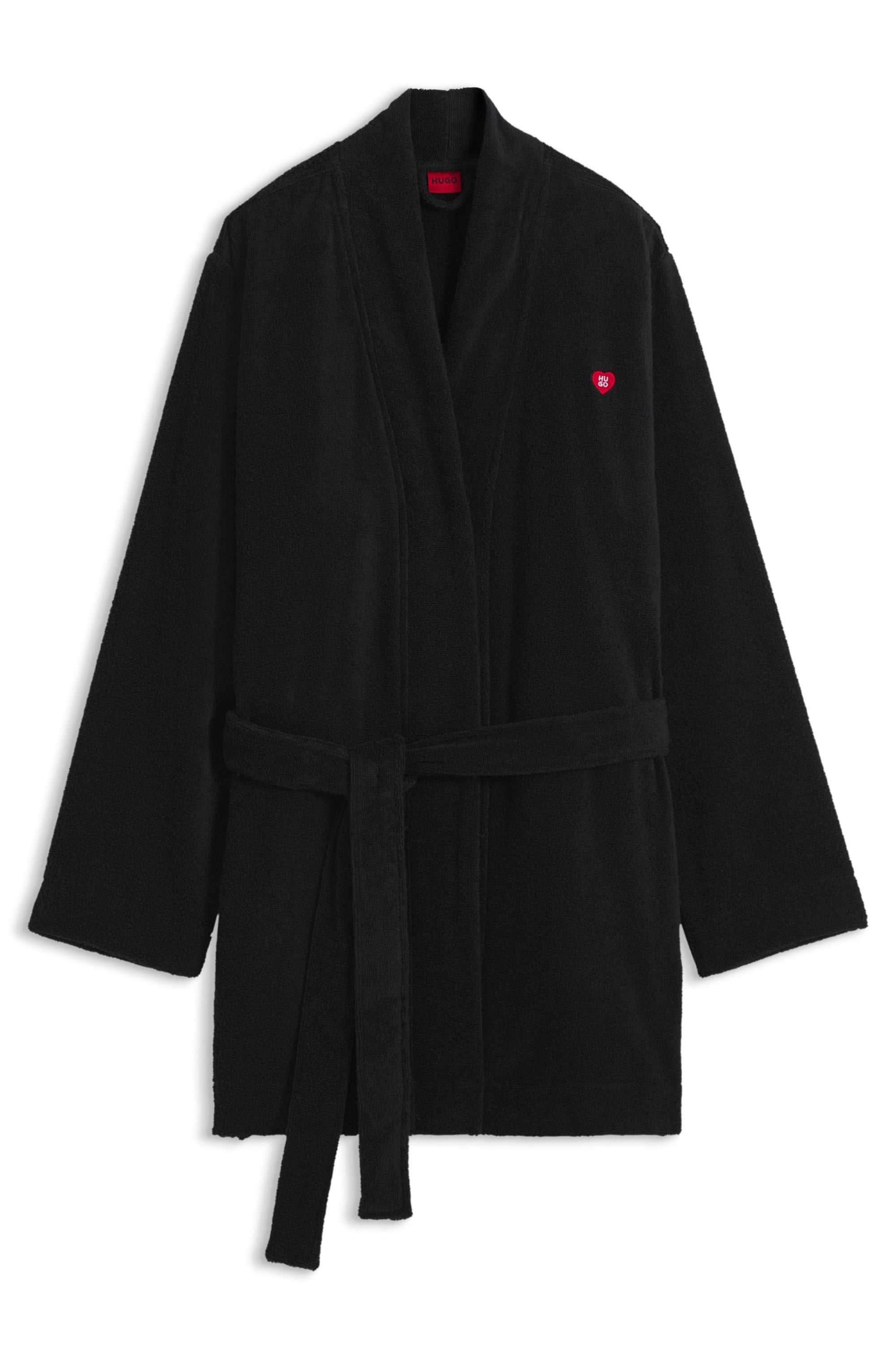 HUGO Underwear Morgenmantel "TERRY GOWN" aus Baumwoll-Terry mit Herz-Stickerei