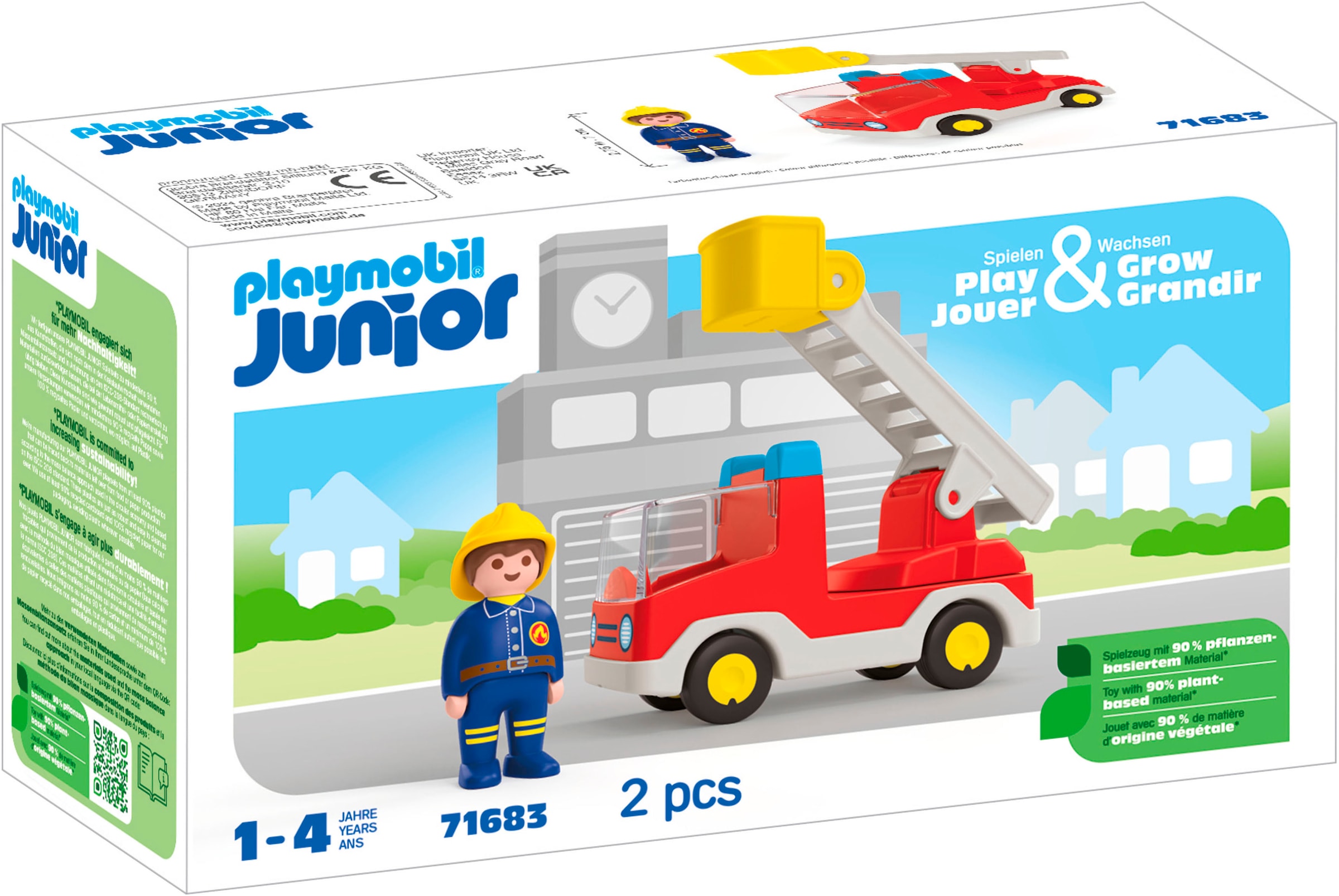 Konstruktions-Spielset »Feuerwehrleiterfahrzeug (71683), JUNIOR«, (2 St.), Made in Europe