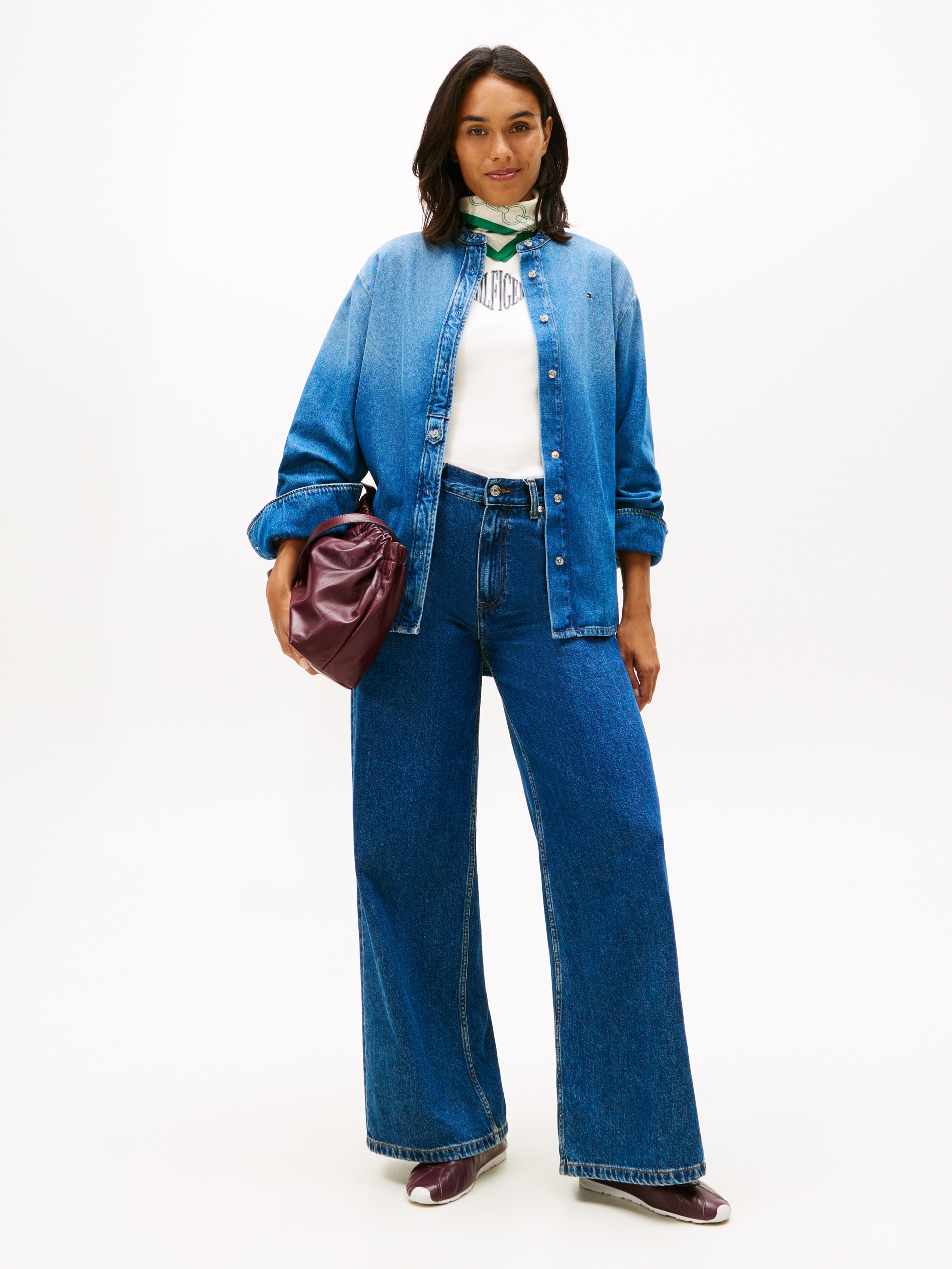 Thumbnail - Tommy Hilfiger Jeansbluse "DNM GLOW STAND-COLLAR SHIRT LS"