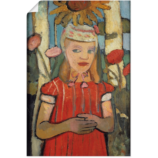 Artland Wandbild »Mädchen in rotem Kleid vor Sonnenblume.«, Bilder von  Kindern, (1 St.), als Alubild, Leinwandbild, Wandaufkleber oder Poster in  versch. Größen kaufen | BAUR