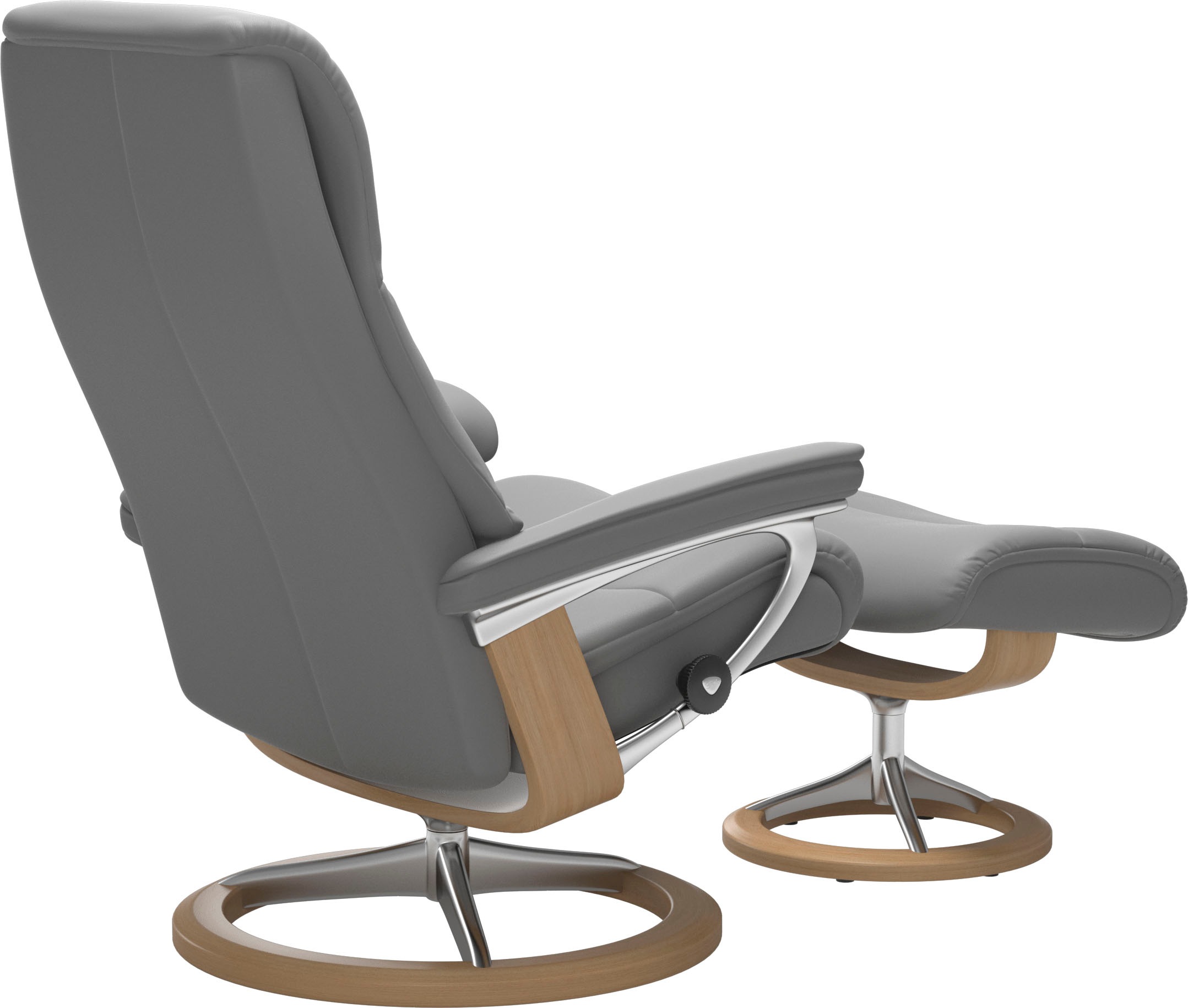 Stressless® Relaxsessel »View«, (Set, Relaxsessel mit Hocker), mit Signature Base, Größe M,Gestell Eiche