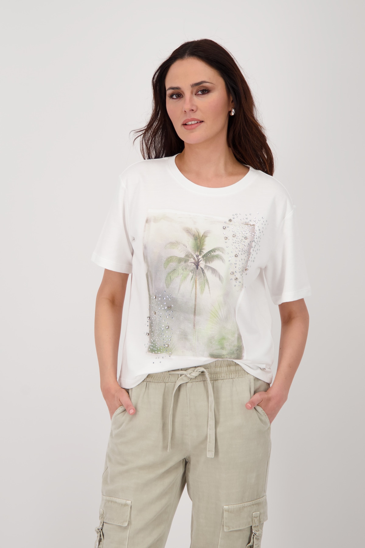Monari T-Shirt "Shirt Palme", Mit Rundhalsausschnitt günstig online kaufen