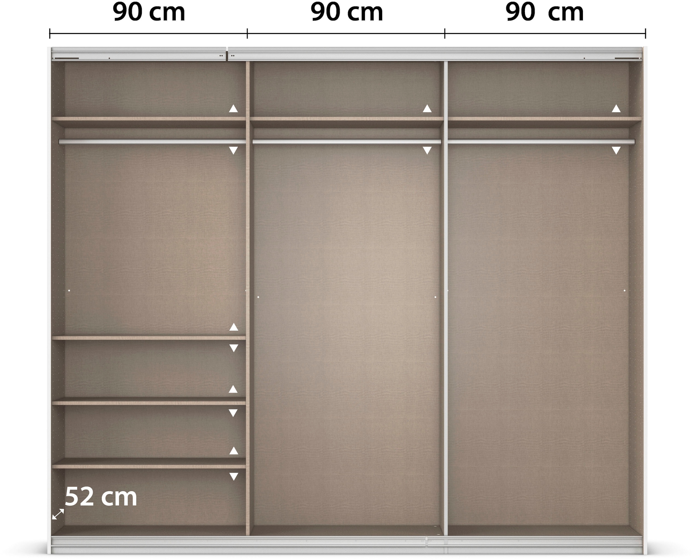 INOSIGN BY RAUCH Schwebetürenschrank »Kleiderschrank Schrank Garderobe Schlafzimmerschrank THANOS«, (in 3 verschiedenen Ausstattungen BASIC/CLASSIC/PREMIUM), Optional mit Spiegel, Metall-Griffleisten alufarben MADE IN GERMANY