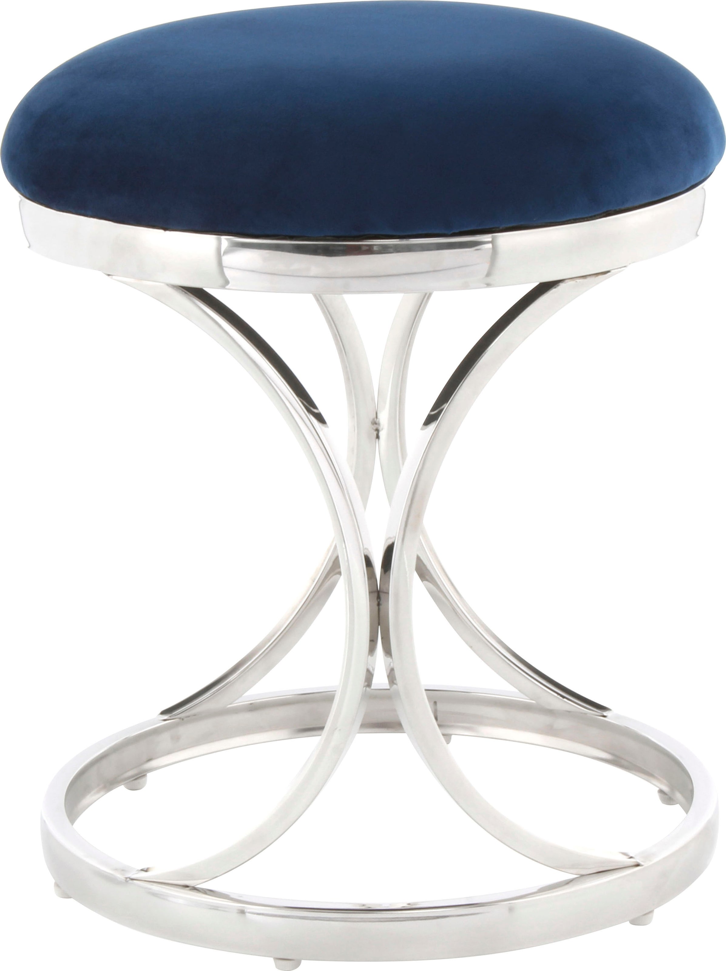 Kayoom Sitzhocker »Hocker Weyda 325,Sitzpouf in elegantem Design,edles Gestell aus Metall«, (1 St.), glamourös, hochwertig, mit weichem Sitzkissen und Stoffbezug