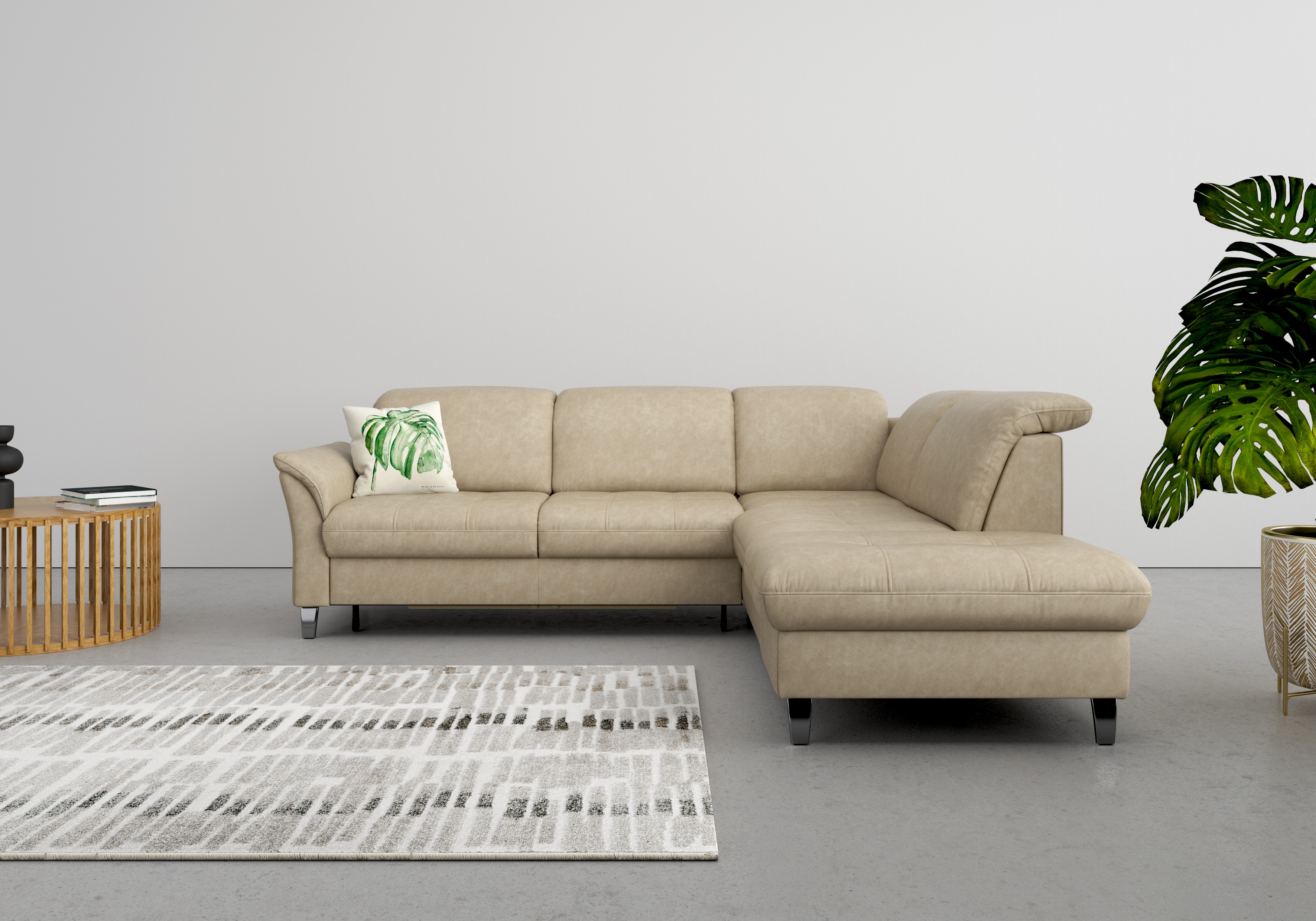 sit&more Ecksofa "Maggiore L-Form" wahlweise mit Kopfteilverstellung, Schlaffunktion und Stauraum