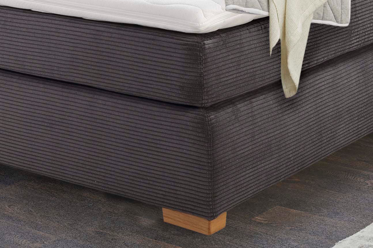 Thumbnail - Jockenhöfer Gruppe Boxspringbett "Romy erhältlich in 140 & 180cm Breite" Cordstoff, 7-Zonen-TTFK-Matratze, KS-Topper, Ec...