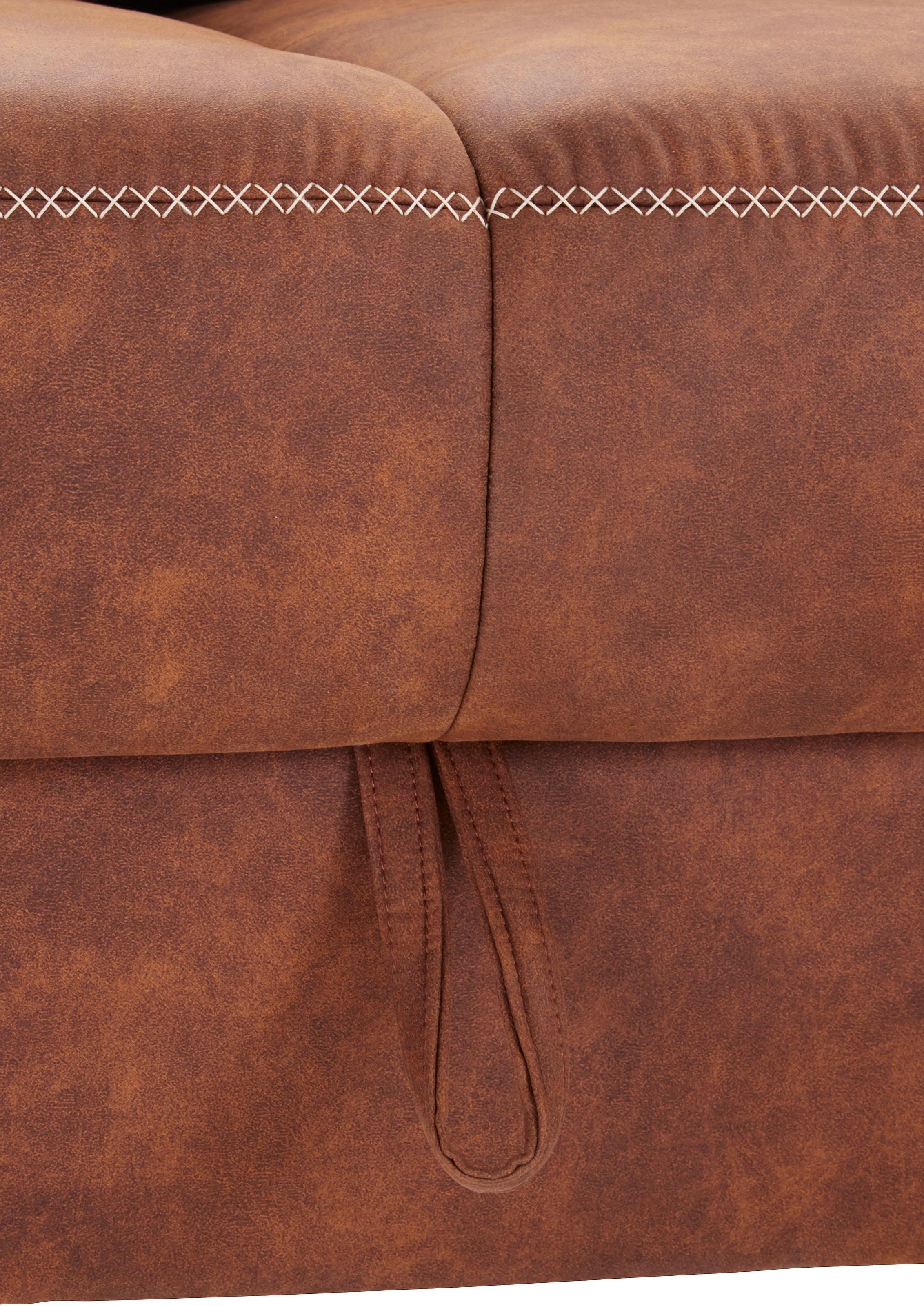 Places of Style Ecksofa »Varese L-Form«, wahlweise mit Bettfunktion und Vorziehfunktion