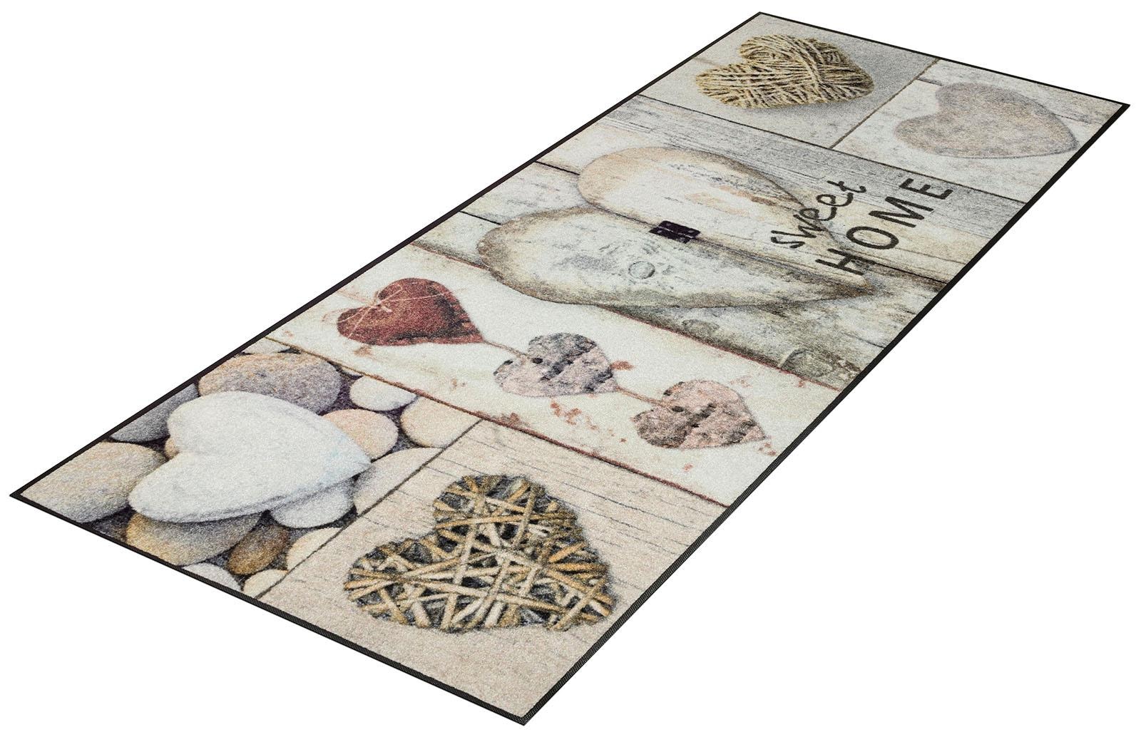 wash+dry by Kleen-Tex Läufer "Vintage Hearts" rechteckig 7 mm Höhe Schmutzf günstig online kaufen