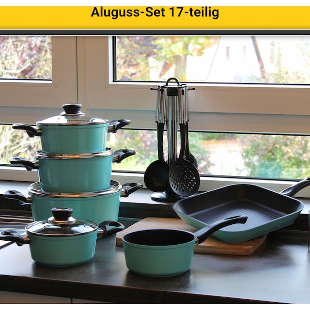 Krüger Topf-Set, Aluminiumguss, (Set, 17 tlg.), inkl. 7-tlg. Küchenhelfer- Set bestellen | BAUR