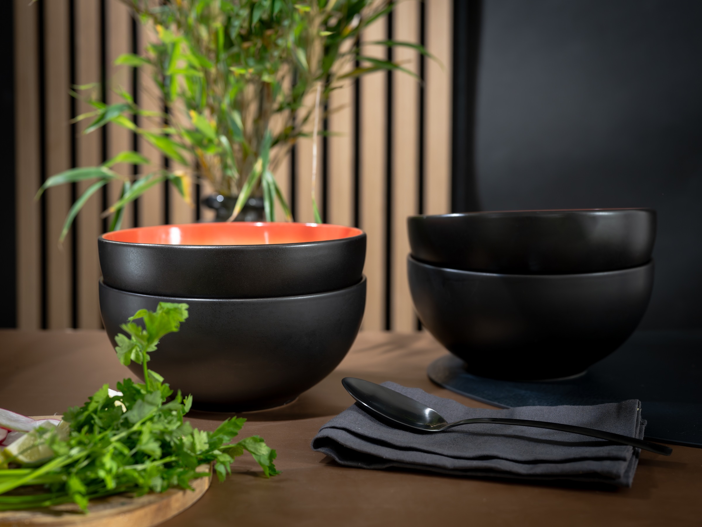 CreaTable Schüssel »Hot, Buddha Bowl, 4-tlg.« 4 aus Steinzeug Moderne Coupeform, außergewöhnliches Design
