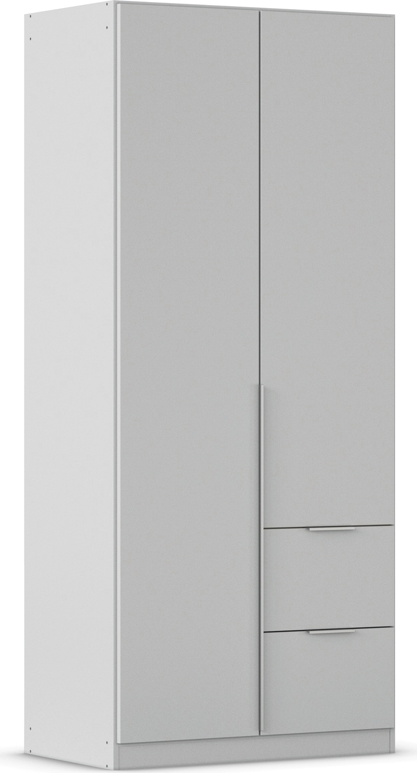 OTTO home Drehtürenschrank "Kleiderschrank Schrank Garderobe AGORDO mit Dekor- oder Hochglanzfront" in zwei Griff-Farben, Breite 91 cm, mit Außenschubkästen, Serie in 7 Breiten und 2 Höhen MADE IN GERMANY