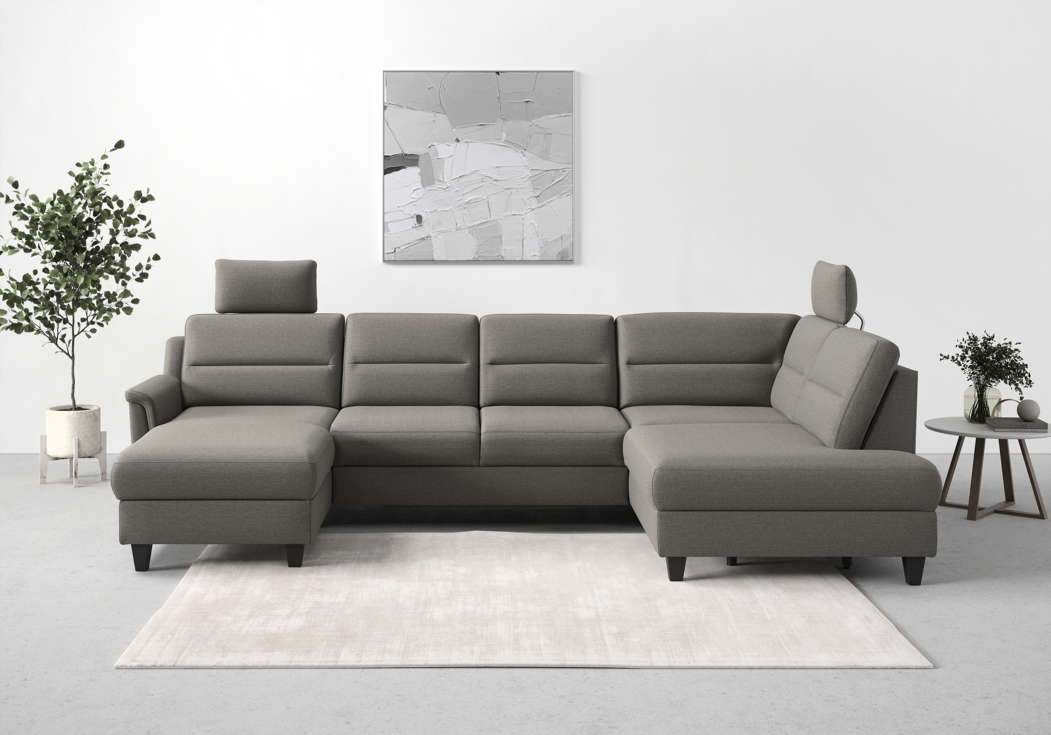sit&more Wohnlandschaft "Farö U-Form" inklusive Federkern, wahlweise mit Schlaffunktion und Bettkasten