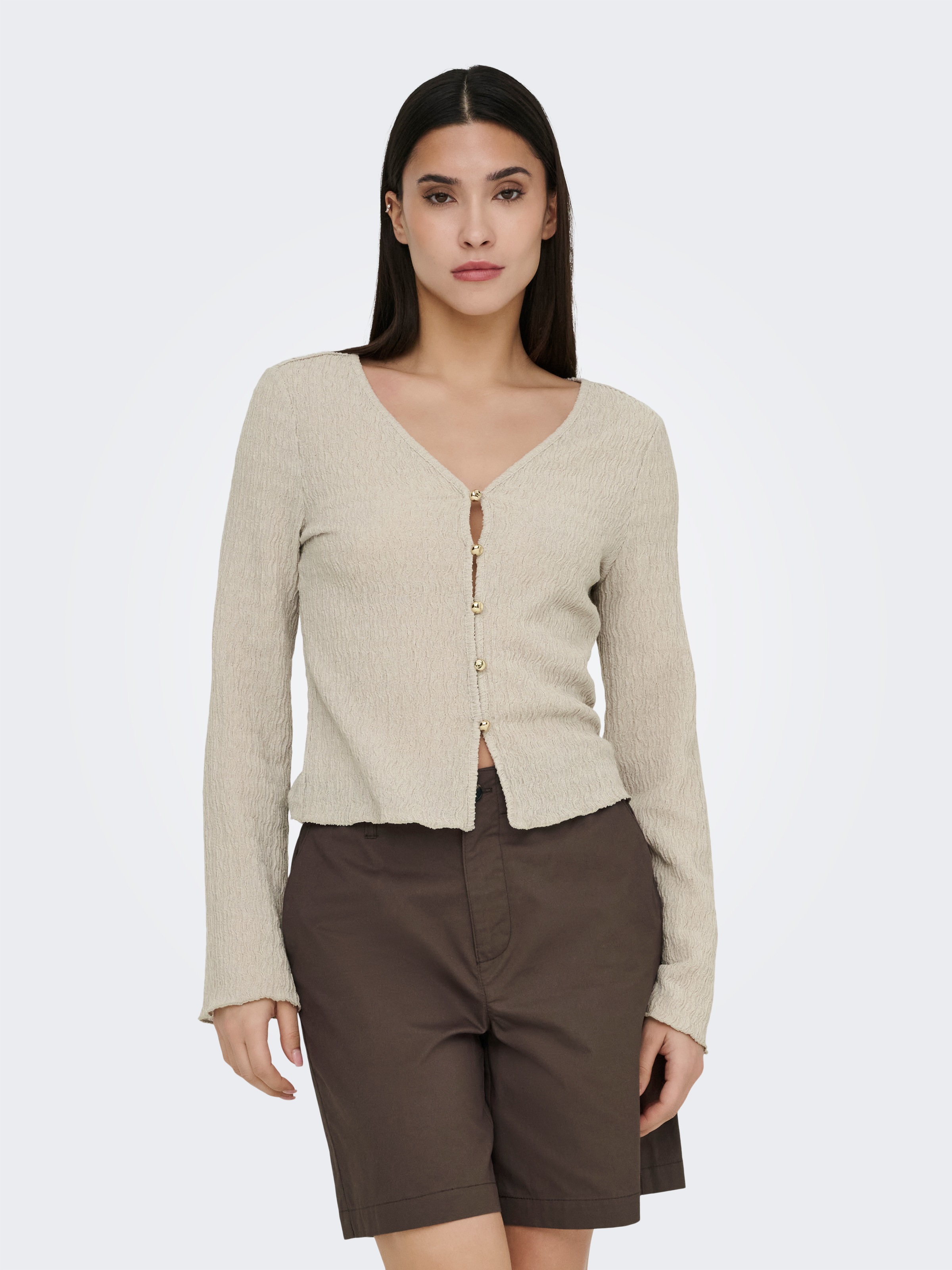 ONLY Strickjacke "ONLILSE L/S CARIDGAN STRUC JRS" Kunstfaser, V-Ausschnitt günstig online kaufen