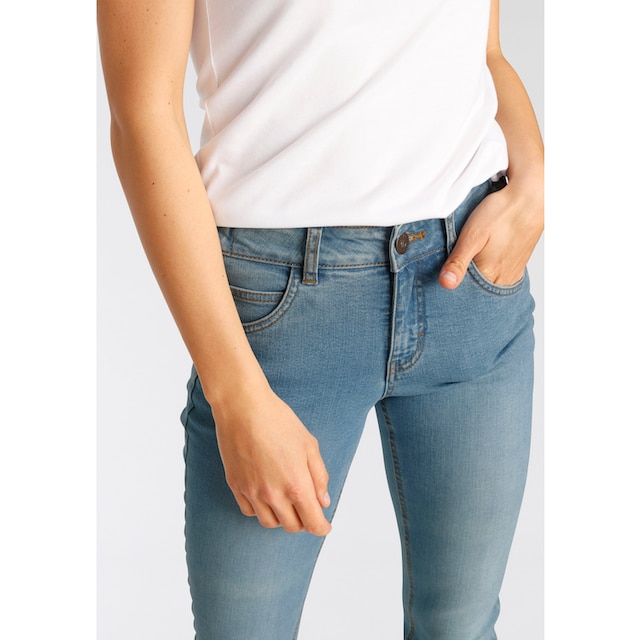 Arizona Slim-fit-Jeans »Bund mit seitlichem Gummizugeinsatz«, High Waist  für kaufen | BAUR