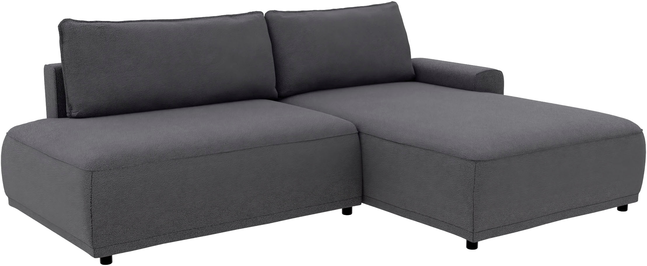 TRENDMANUFAKTUR Ecksofa »Fordon II, Schlafsofa mit Bettkasten, Couch in L-Form, Breite 250 cm«, in Struktur fein LEO, haustierfreundlich, anthrazit, Armlehne rechts