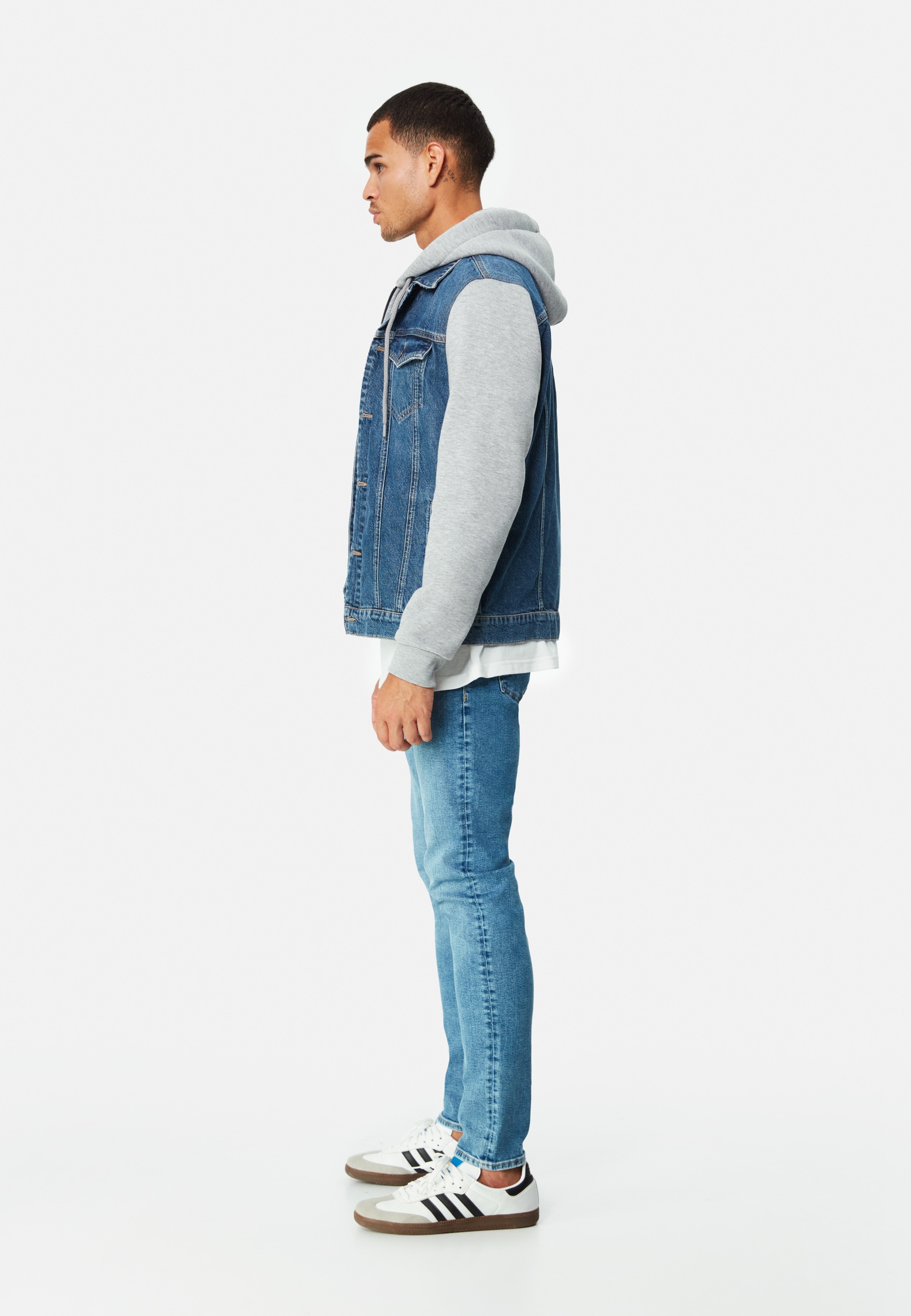 Mavi Jeansjacke »JERRY«, mit Kapuze, Jeansjacke mit Jerseyärmeln