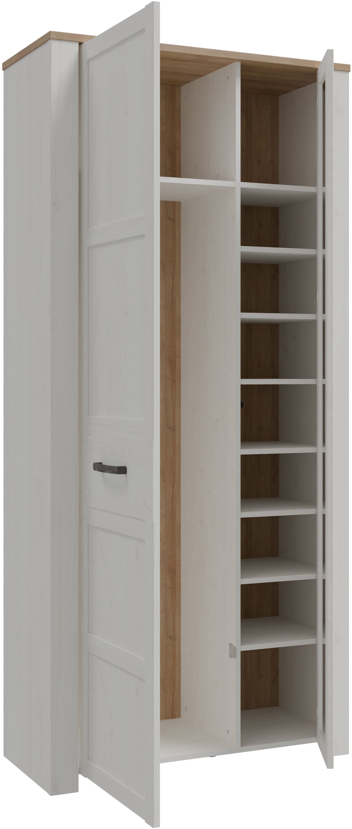 FORTE Garderobenschrank »Garderobenschrank, Höhe 205,4cm, Spiegel, Soft Close, Push to Open« B/H/T 94,4/205,4/42 cm