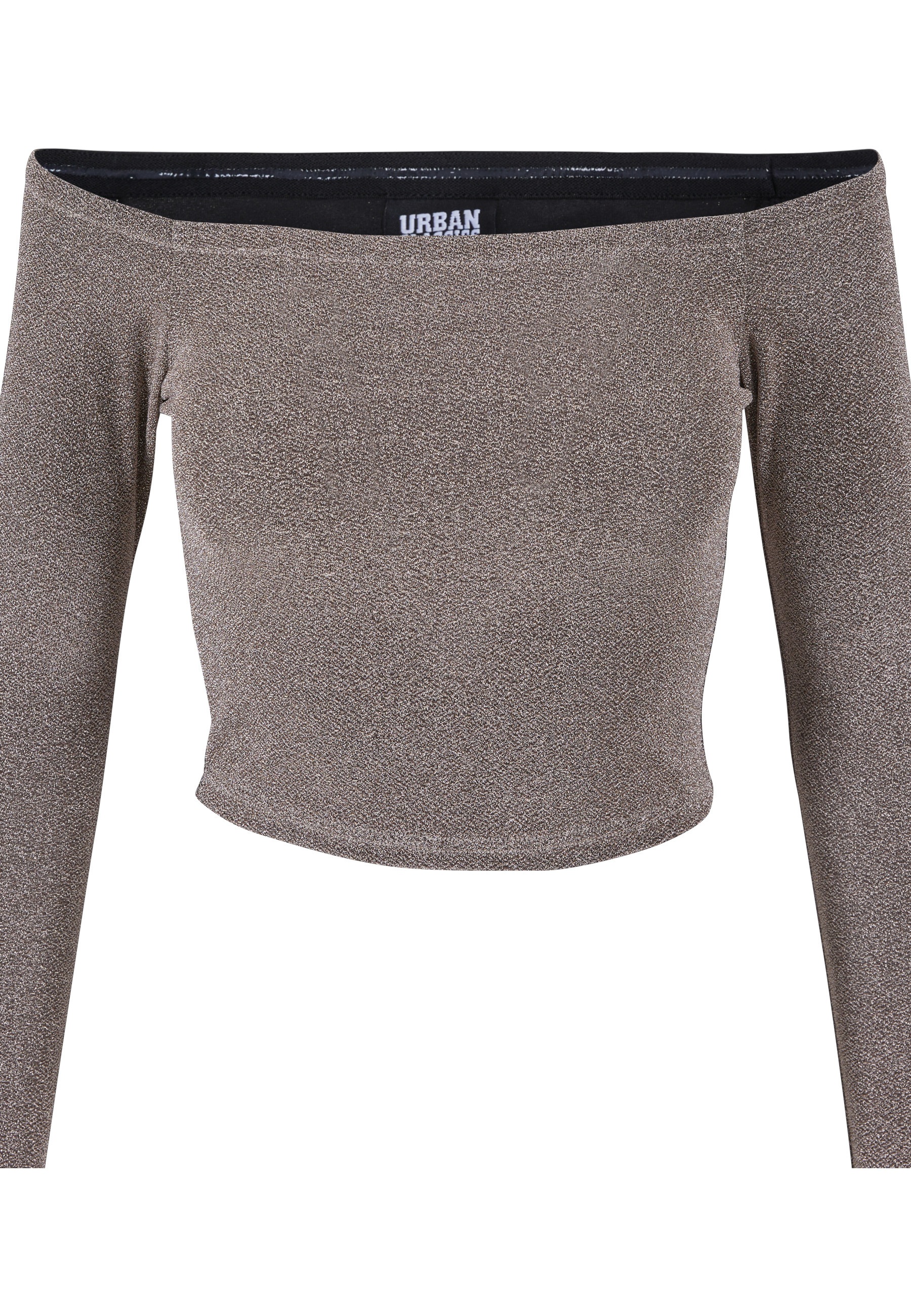 URBAN CLASSICS Longsleeve »Urban Classics Damen Ladies Off Shoulder Glitter Longsleeve« 1 Stk.