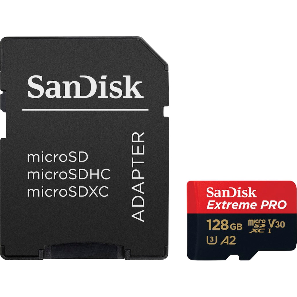 Sandisk Speicherkarte »Extreme PRO microSDXC™-UHS-I-KARTE«, (Video Speed Class 30 (V30)/UHS Speed Class 3 (U3) 200 MB/s Lesegeschwindigkeit)