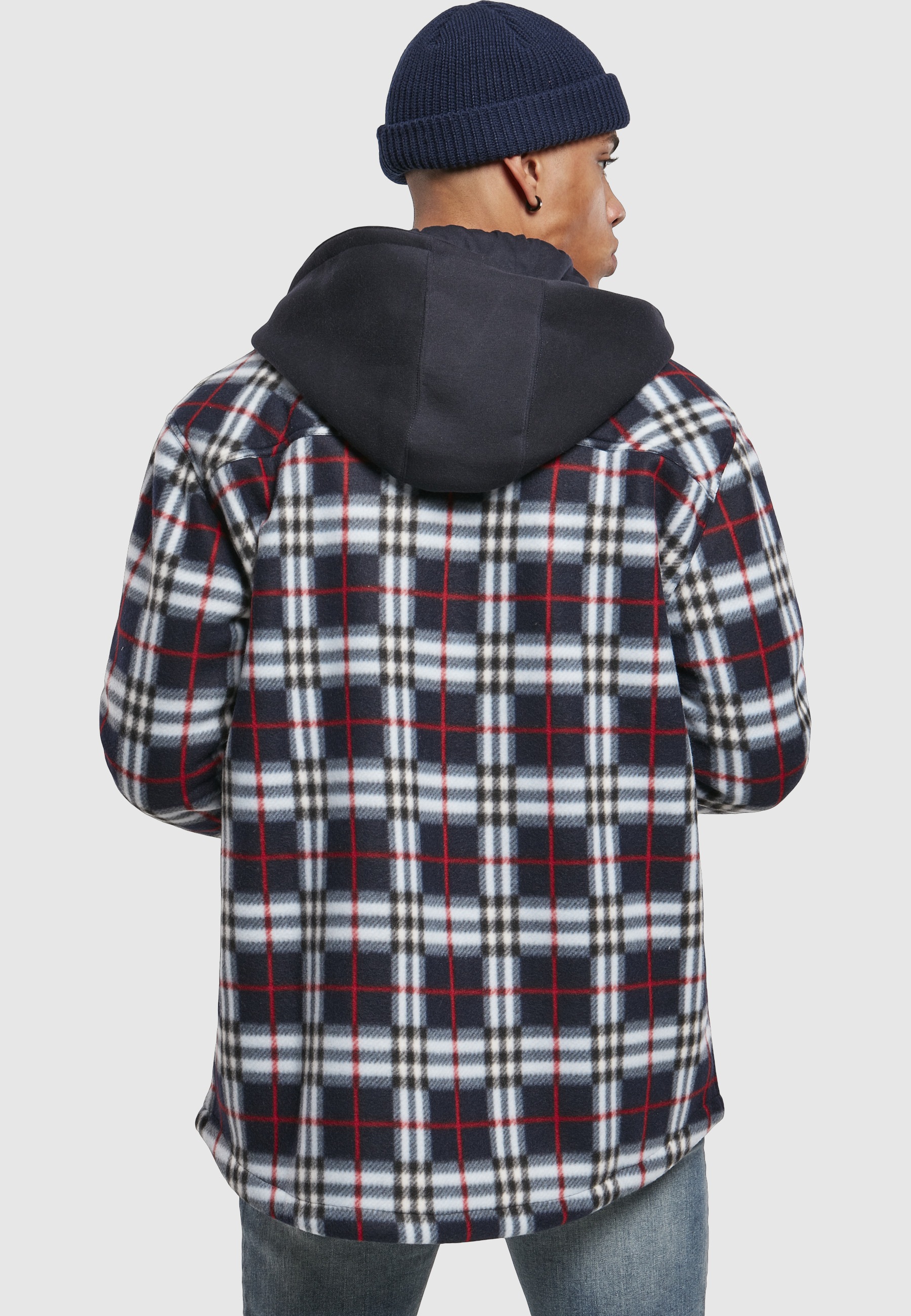 URBAN CLASSICS Allwetterjacke »Urban Classics Herren Hooded Polar Fleece Overshirt« 1 Stk. tlg. mit Kapuze