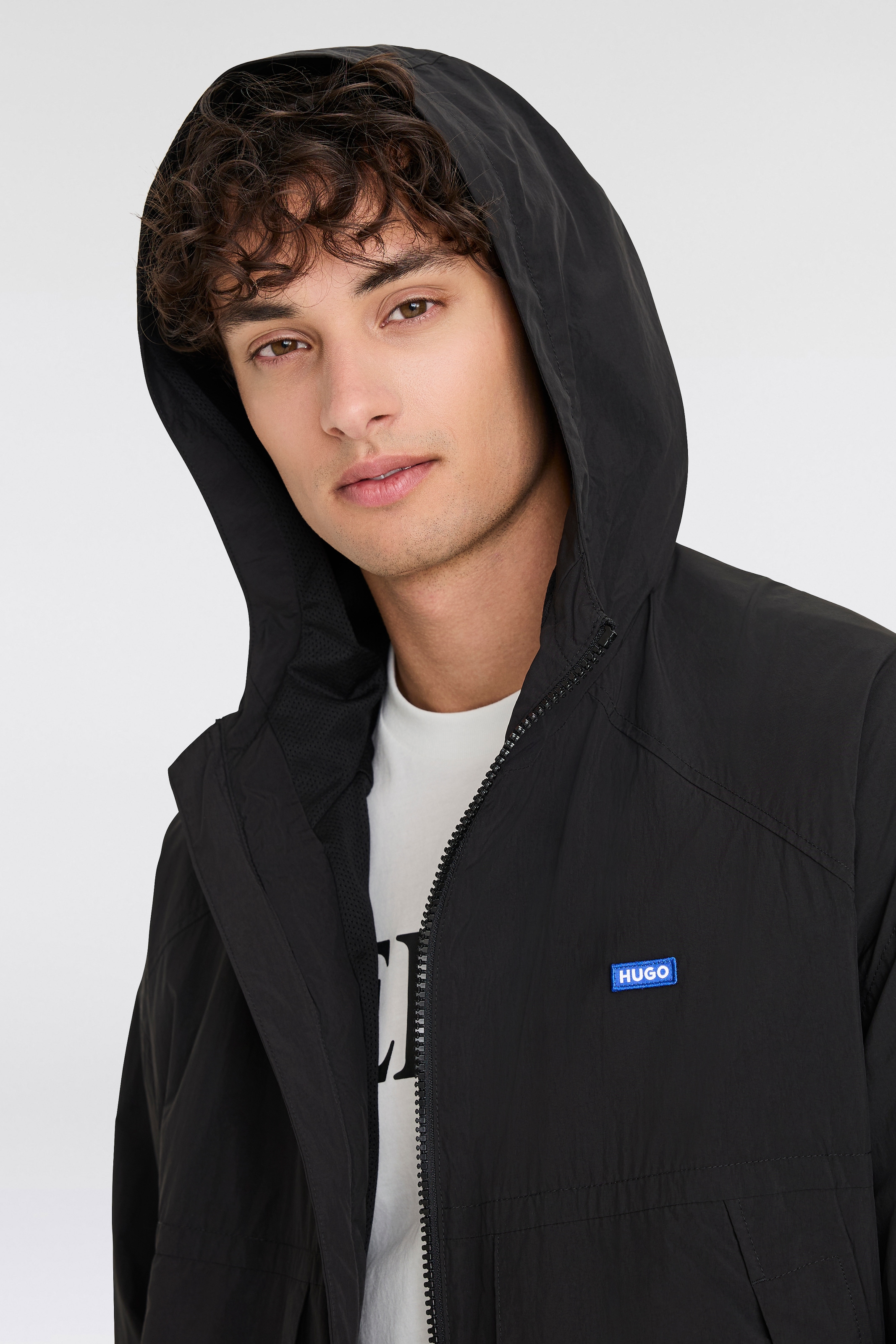 HUGO Blue Outdoorjacke »Bod2521«, mit Kapuze, mit großen Taschen Übergangsjacke Softshell