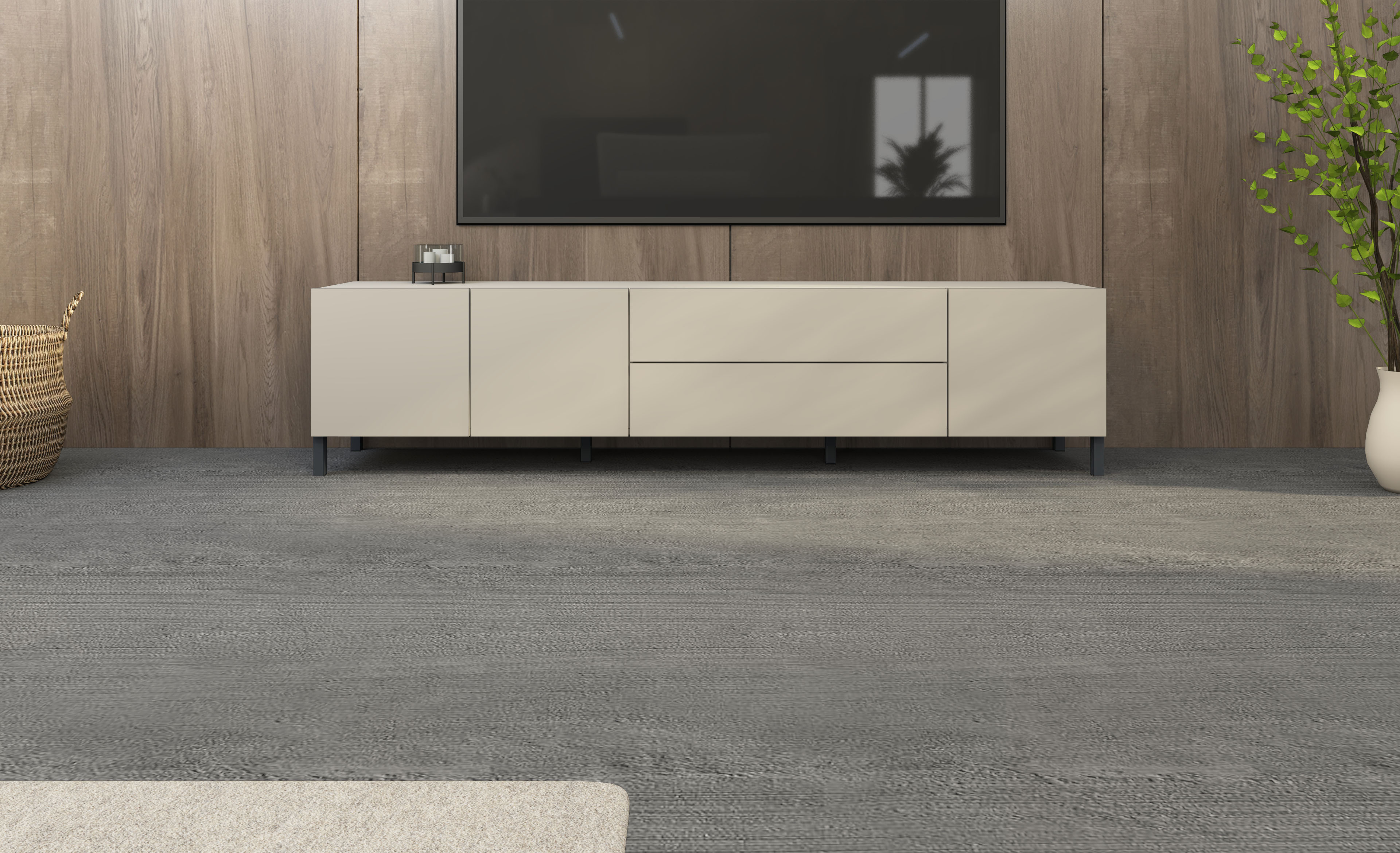 borchardt Möbel "Sophia, Tv-Schrank Breite 190 cm" Metallfüße, grifflose Optik