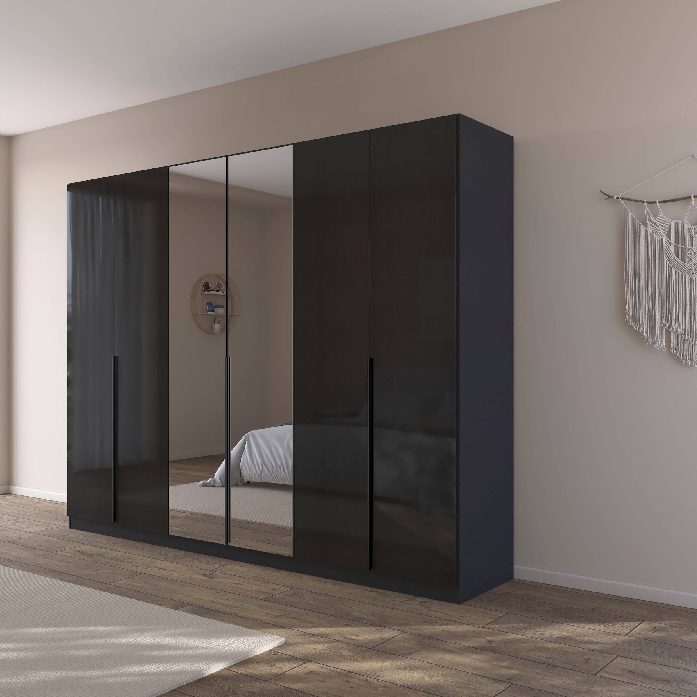 rauch Drehtürenschrank »Kleiderschrank Schrank Garderobe AGORDO mit Dekor- oder Hochglanzfront«, (in zwei Griff-Farben), durchdachte Innenausstattung, in 6 Breiten und 2 Höhen MADE IN GERMANY