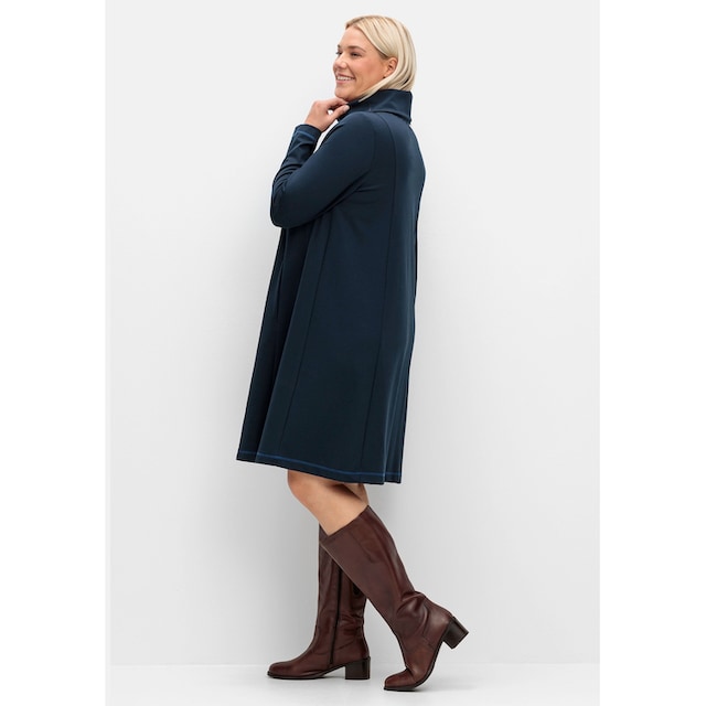 Sheego Jerseykleid »Große Größen«, in A-Linie, mit Rollkragen und Taschen  für kaufen | BAUR