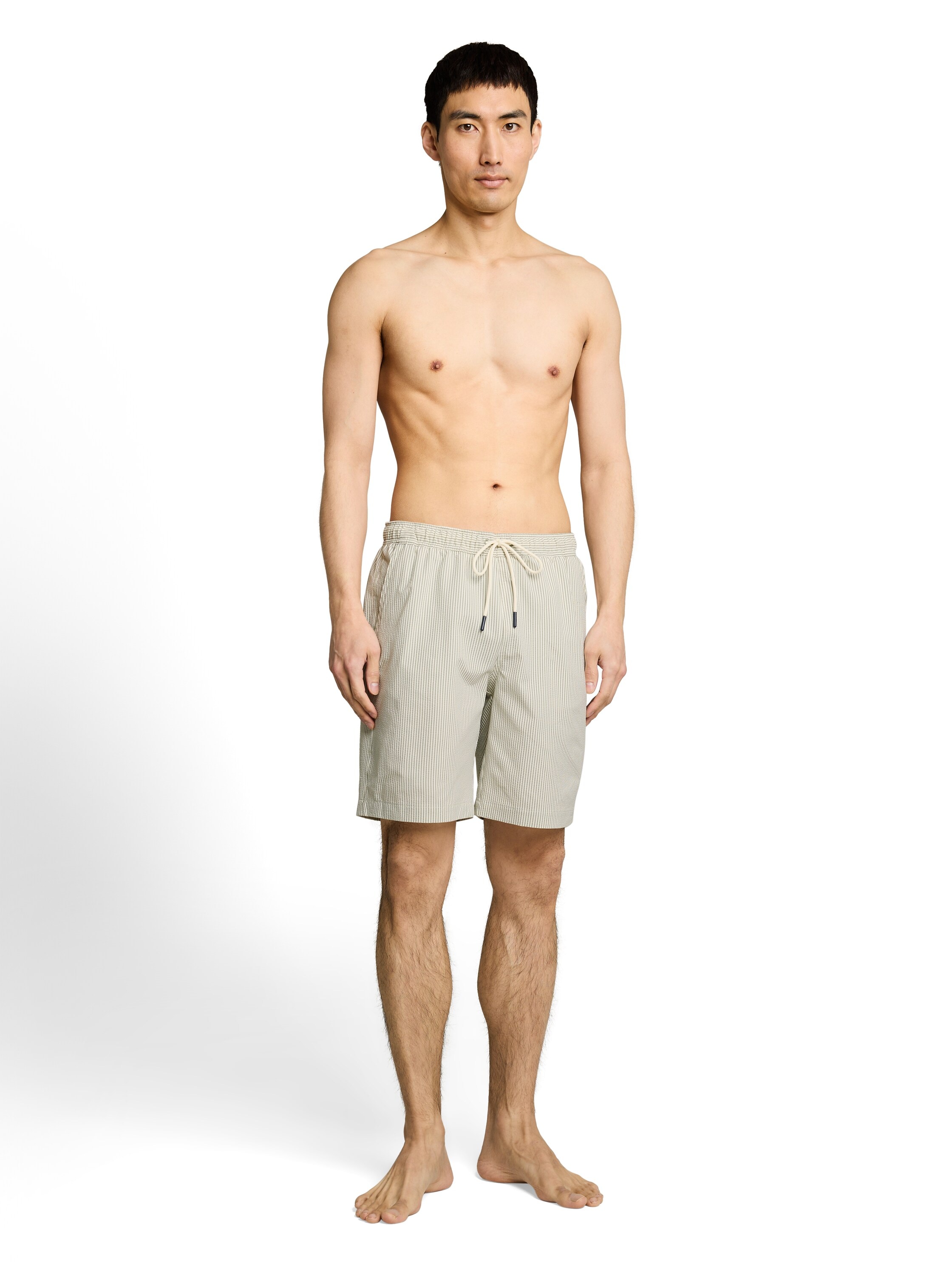 TOM TAILOR Badehose im Streifen-Design und mit Eingrifftaschen