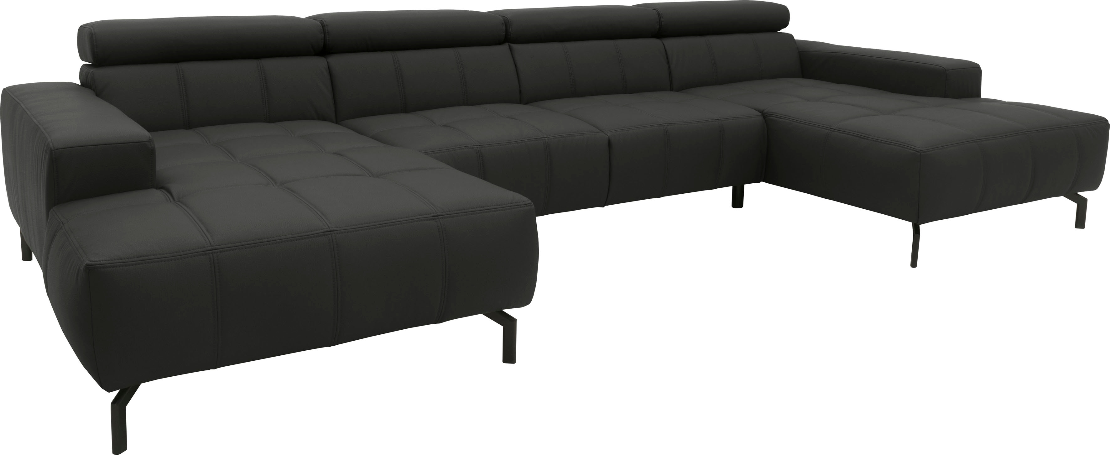 Thumbnail - DOMO collection Wohnlandschaft "Cunelli tolle Sitznähte als Designelement, fester Sitzkomfort, U-Form" wahlweise mit Kop...