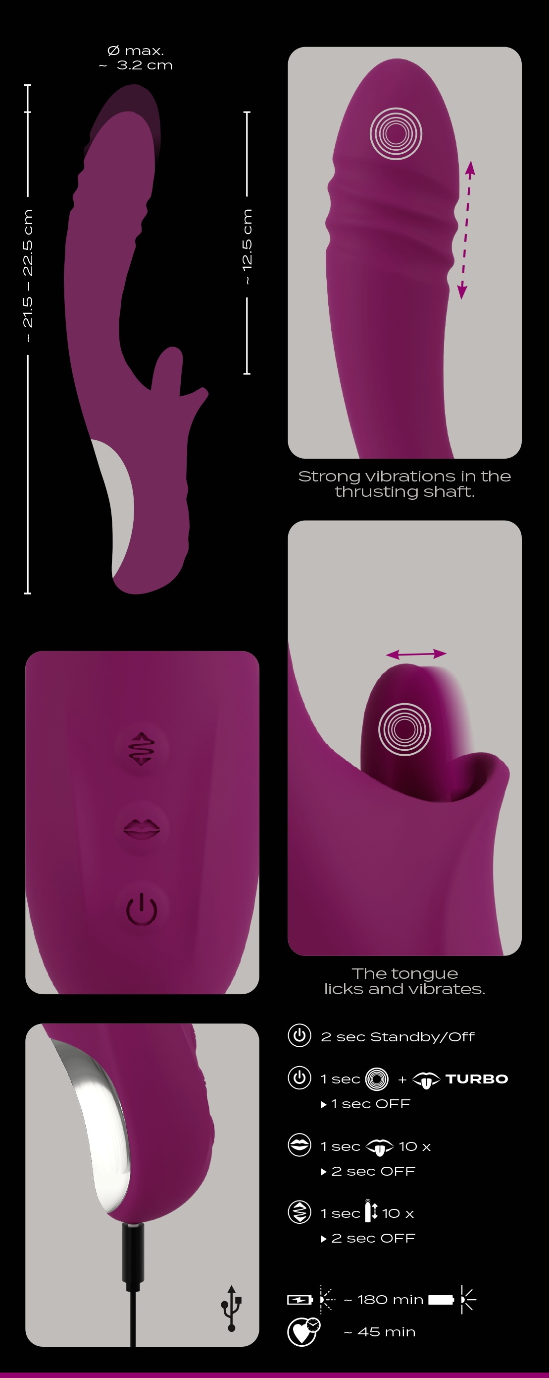 Javida Vibrator »Stoßvibrator Licking & Thrusting Vibrator«