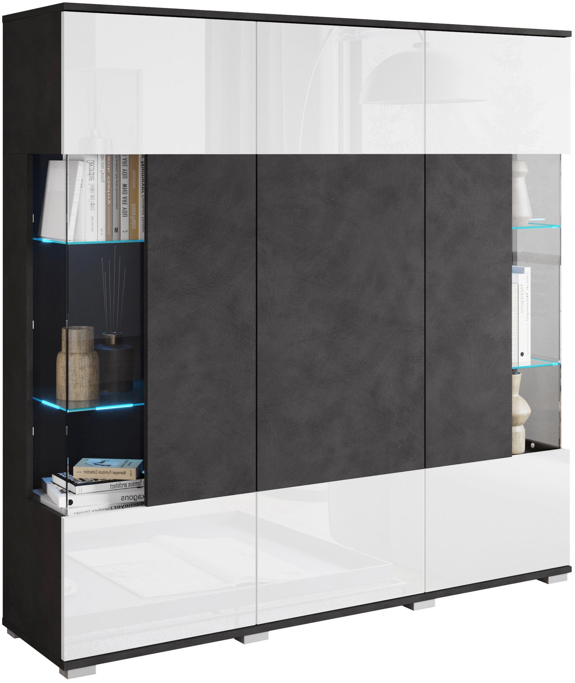 INOSIGN Highboard "Kenia", (1 St.), Modernes Highboard, mit Glastüren, Brei günstig online kaufen